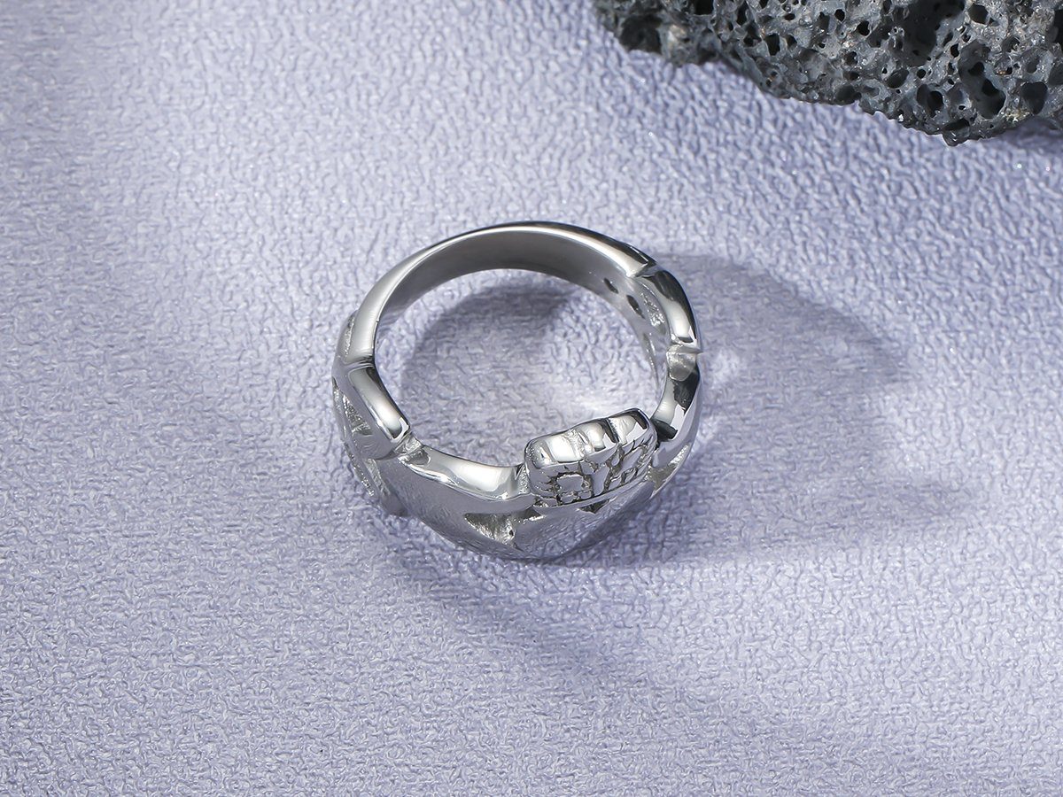 Fingerring Ring Silberfarbener Eyecatcher Raute, in Ring Ring, Hand Silber Krone und der Claddagh Herz