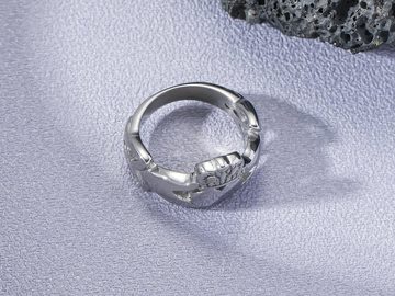 Eyecatcher Fingerring Claddagh Ring Herz und Krone in Hand der Raute, Silberfarbener Ring, Silber Ring