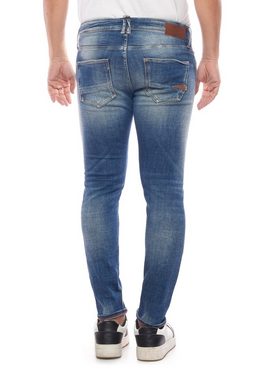 Le Temps Des Cerises Slim-fit-Jeans im lässigen Used-Look