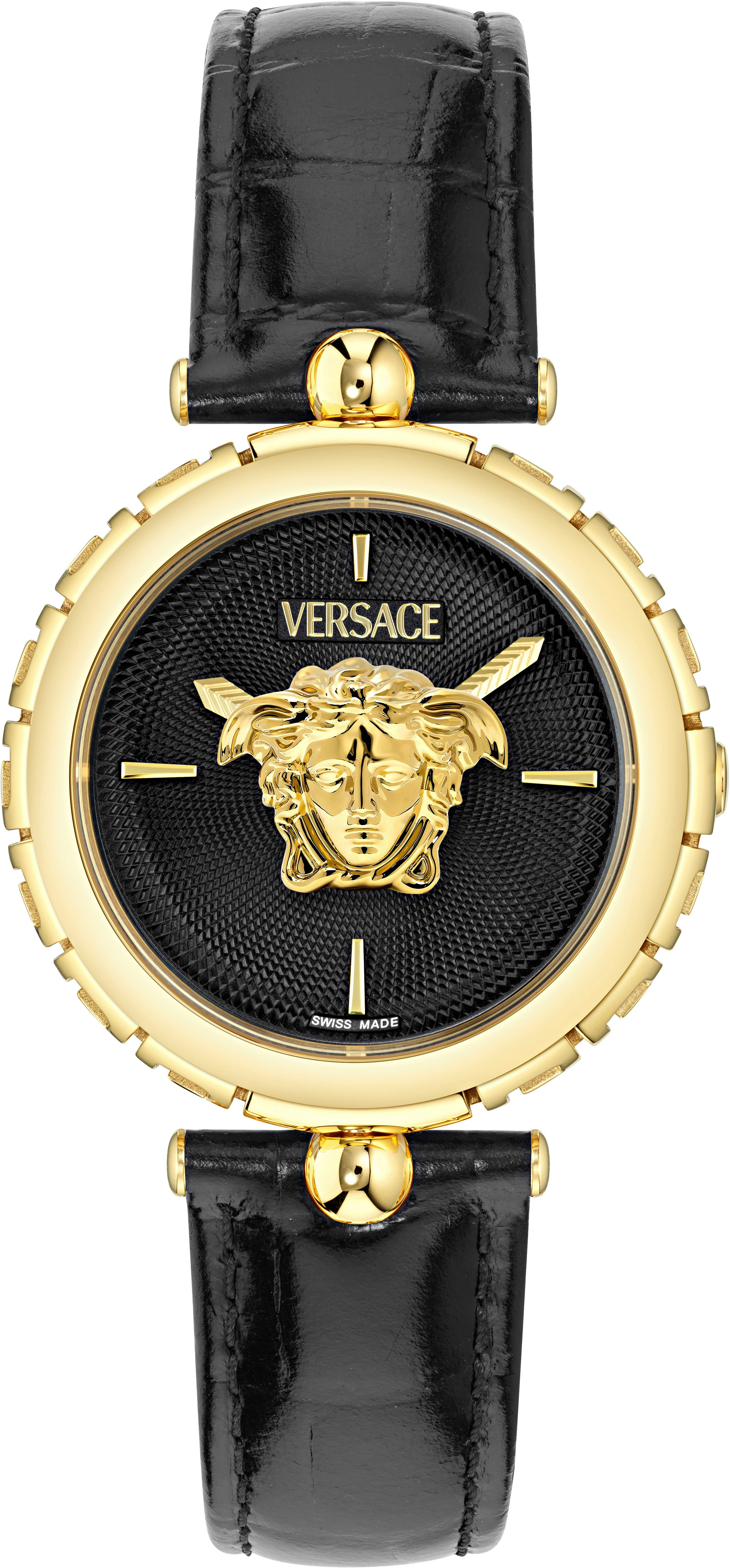 Versace Quarzuhr MEDUSA HERITAGE VE9D00124, Armbanduhr, Damenuhr, Swiss Made, Saphirglas, Lederarmband, analog