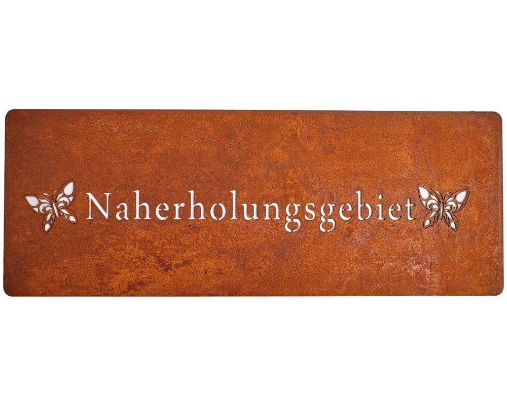 matches21 HOME & HOBBY Gartenfigur Schild Metall NAHERHOLUNGSGEBIET Rostoptik Gartendeko 40 cm, (1 St), Rostoptik braun - Naherholungsgebiet