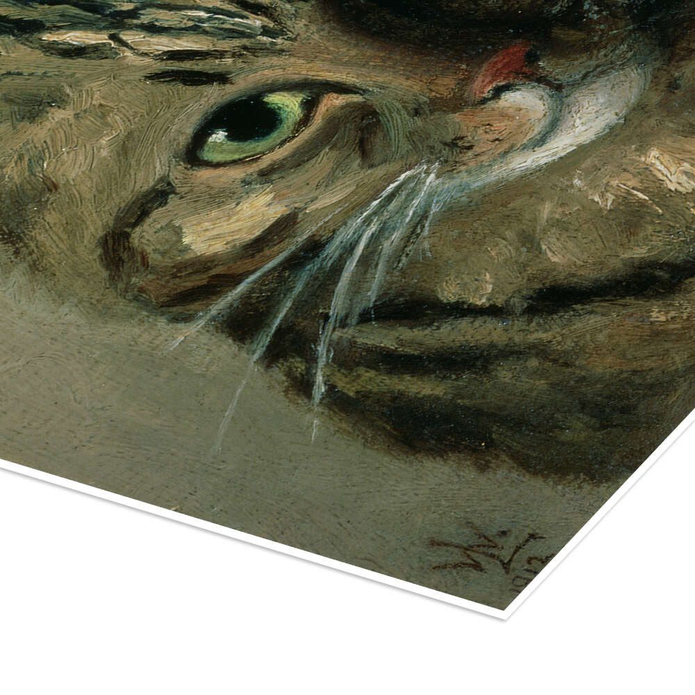 Posterlounge Wandbild Eine Kopfstudie einer getigerten Katze, Louis Wain, erhältlich als Poster, Leinwandbild, Wandsticker oder Acrylglasbild