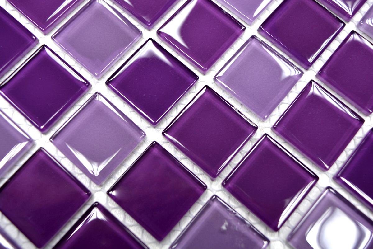 Mosani Mosaikfliesen Mosaik Fliesen Glasmosaik Küche WC lila violett WAND BAD