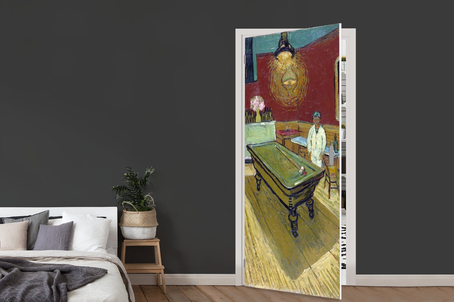 MuchoWow Tür, St), Fototapete Nachtcafé Das - bedruckt, van für Türtapete Matt, (1 Türaufkleber, Vincent cm Gogh, 75x205