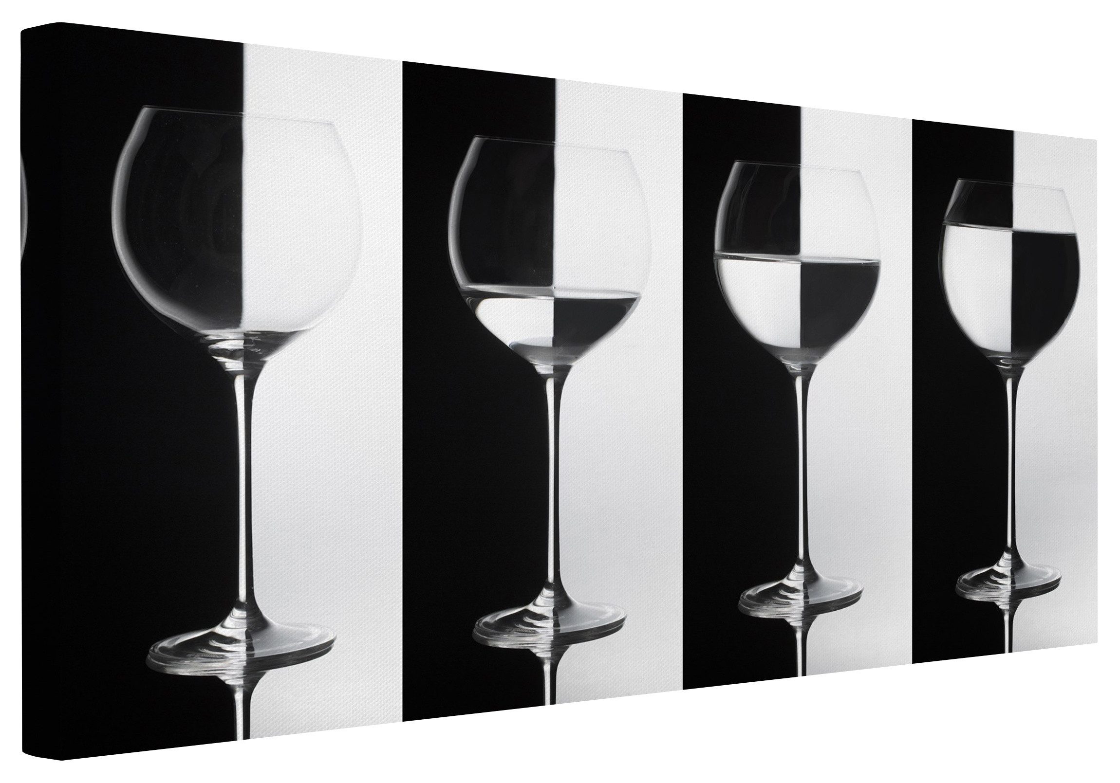 Bilderdepot24 Leinwandbild Modern Weingläser Geometrie schwarz günstig online kaufen
