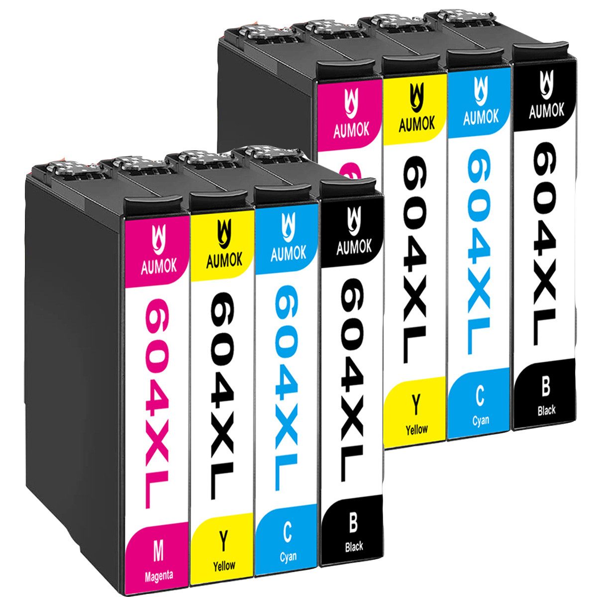 AUMOK 8er 604XL für Epson 604 Druckerpatronen Multipack XP 2200 2205 Tintenpatrone (XP-4200 XP-4205, 8-tlg., WorkForce WF-2910DWF WF-2930DWF WF-2935DWF WF-2950DWF)