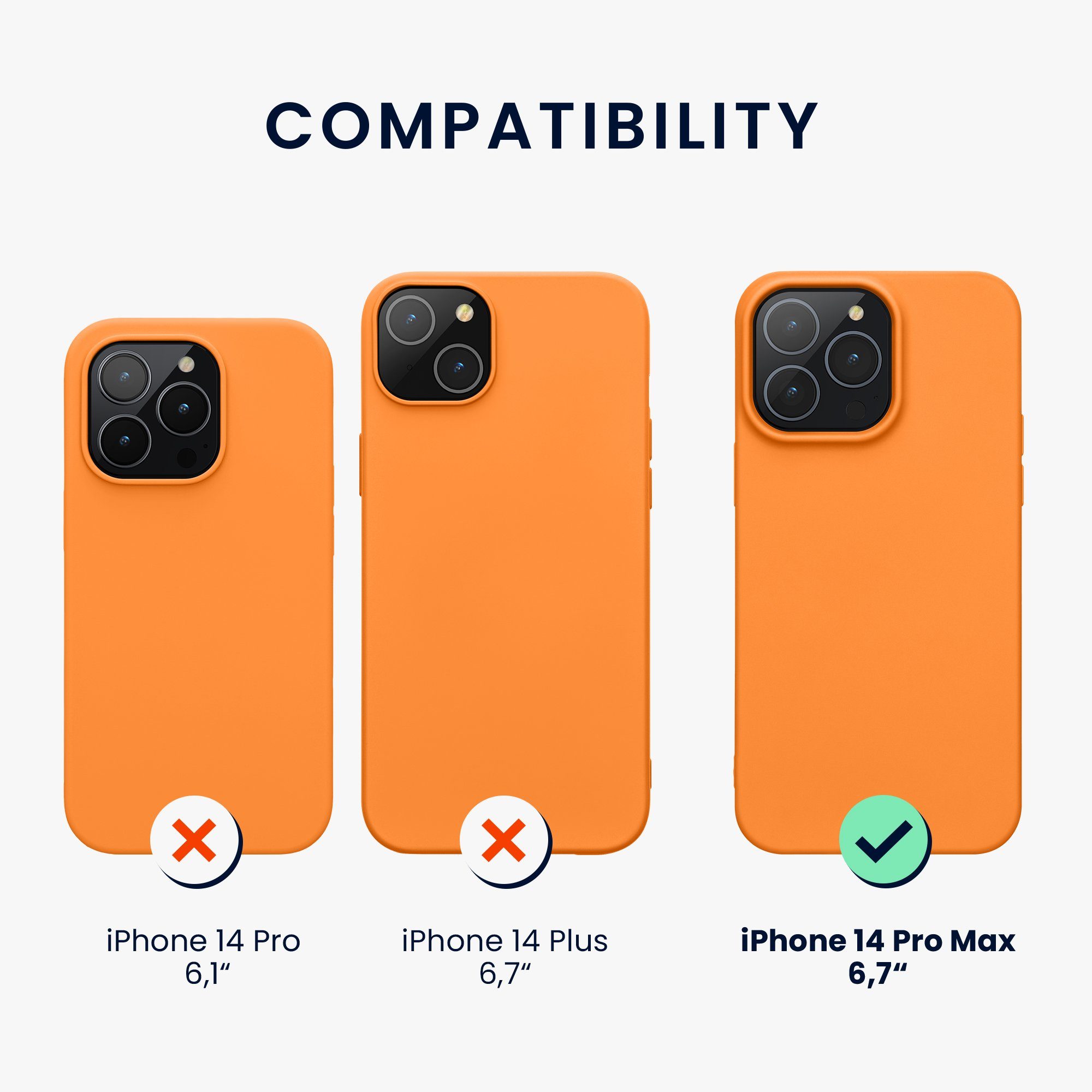 kwmobile Handyhülle Hülle für Apple iPhone 14 Pro Max, Hülle Silikon - Soft Handyhülle - Handy Case Cover
