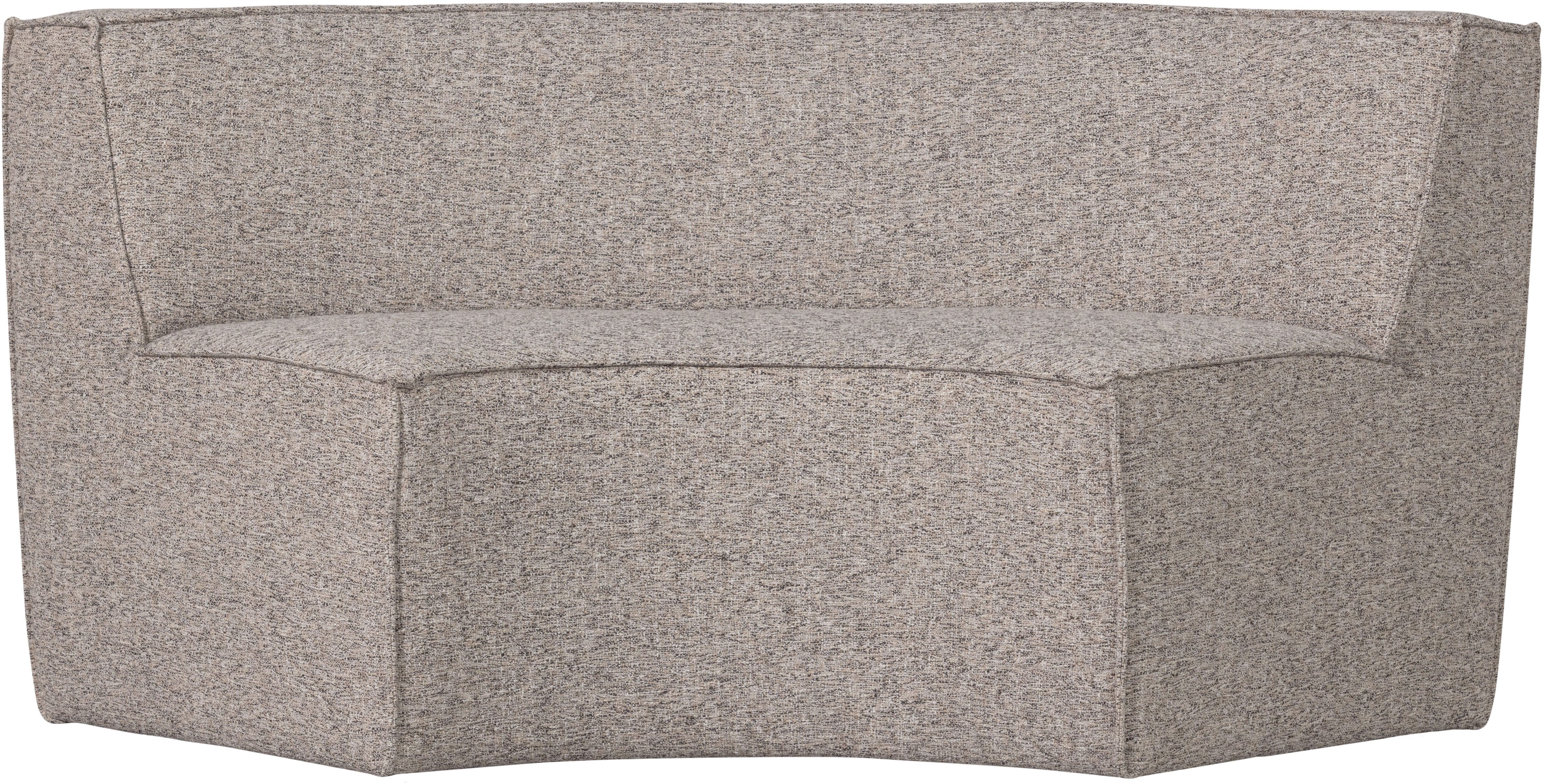 WOOOD Essbank Europa mit Grobgewebe-Bezug und runder Formgebung B186 x T90 x H85 cm, Sehr hohe Verschleißfestigkeit, Teflon-Imprägnierung, Tragkraft 150 kg