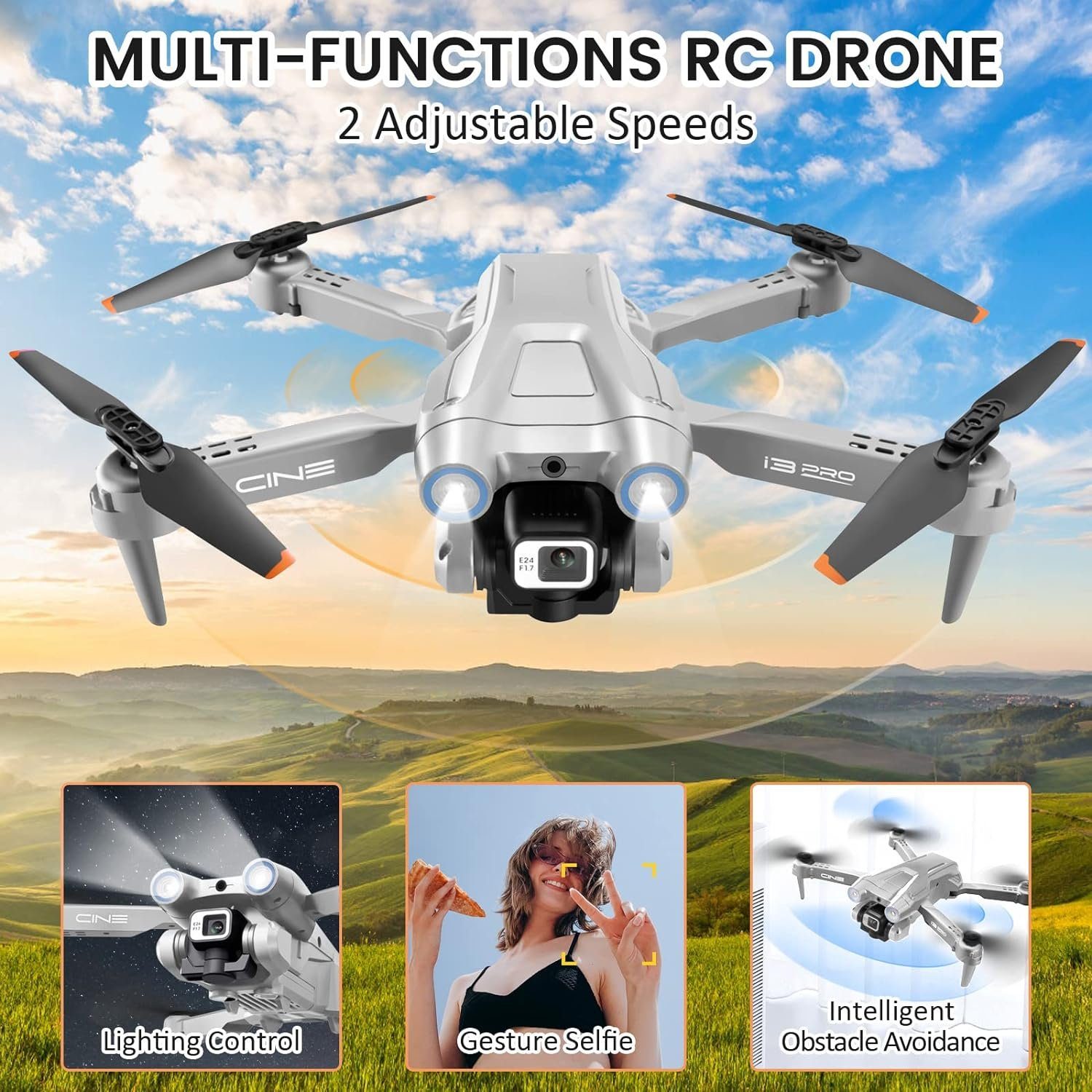 Live-Video Kamera Höhenhaltung RC (1280 Quadcopter FPV Headless-Modus) Drohne WIFI x 720, Mingfuxin
