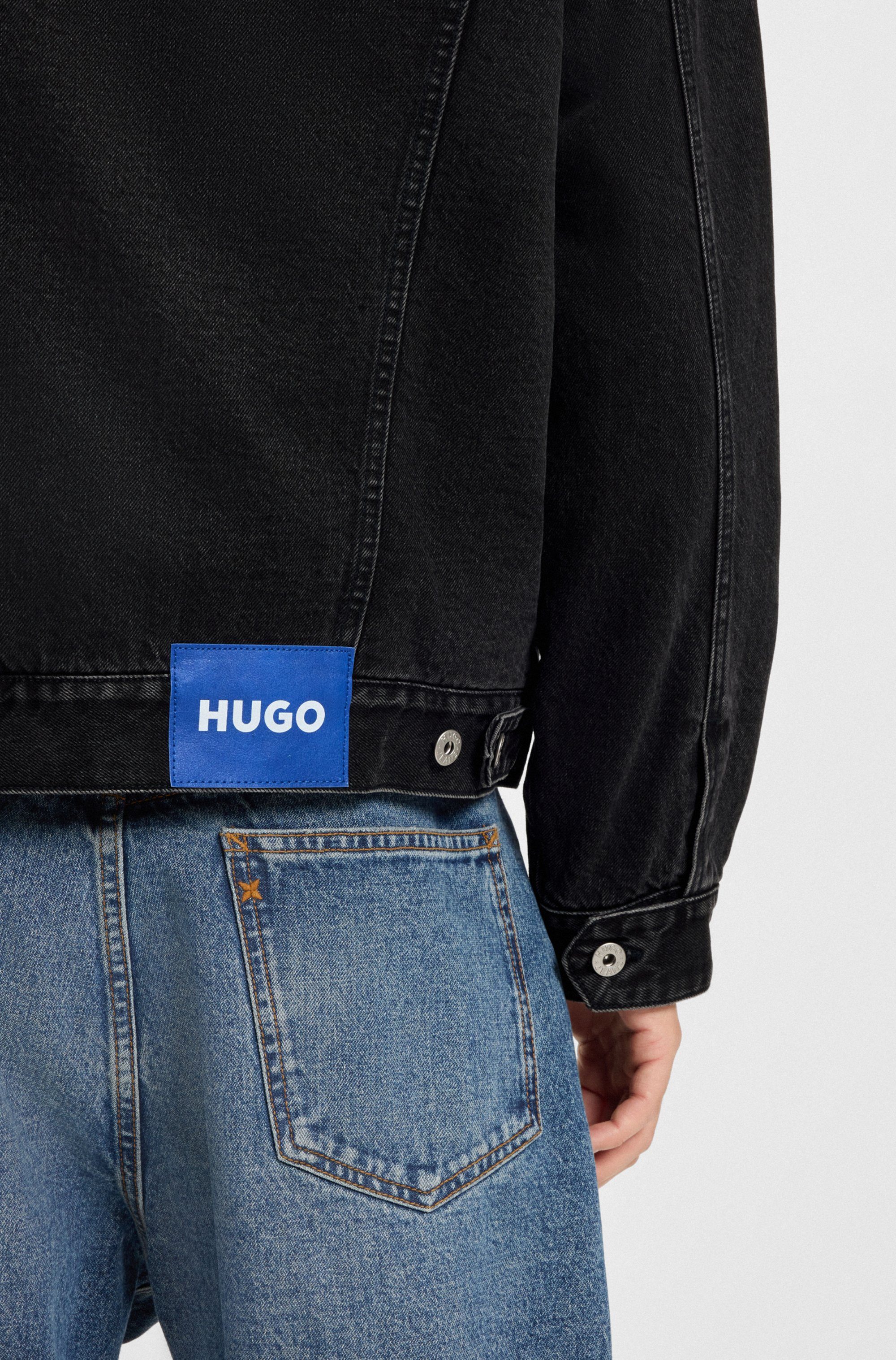 HUGO Jeansjacke Dex warm gefüttert, regular fit, stone washed