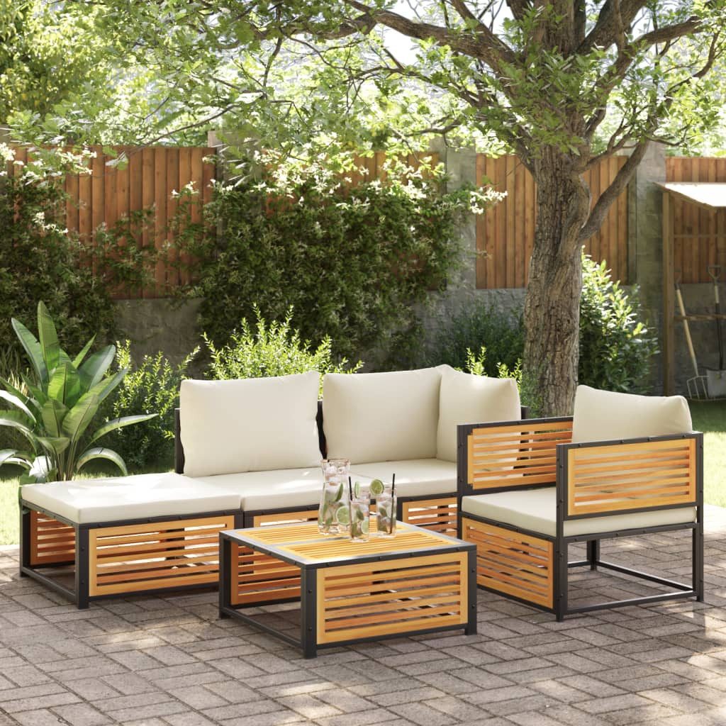 vidaXL Sofaelement Gartensessel mit Kissen Massivholz günstig online kaufen