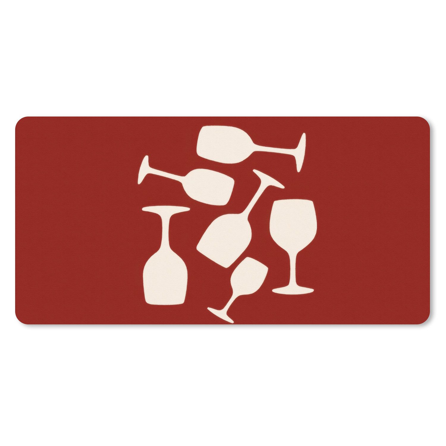 MuchoWow Mauspad Weingläser - Scherenschnitte - Weiß (1-St), Mousepad mit Rutschfester Unterseite, Gaming XXL, Großes, 120x60 cm