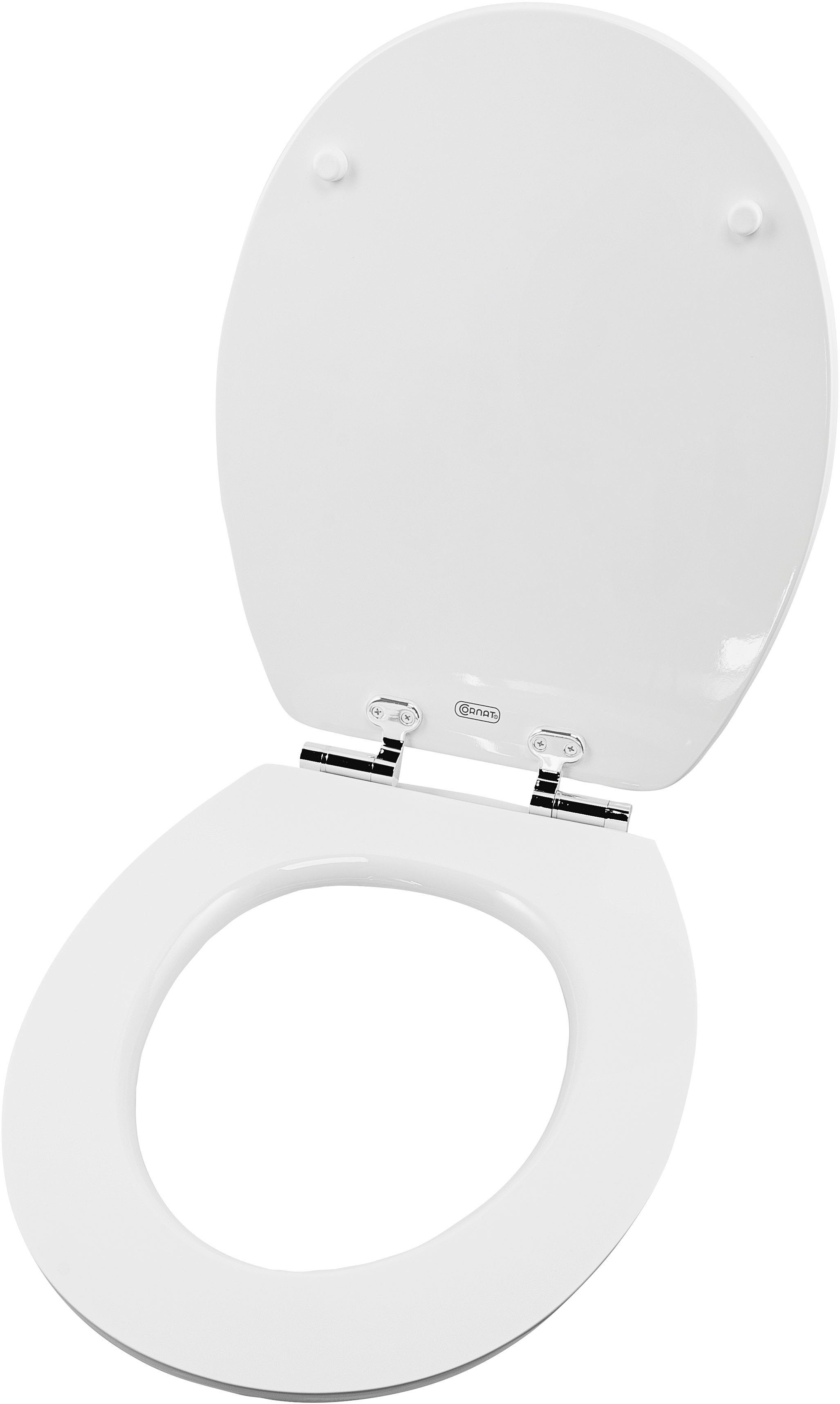 CORNAT WC-Sitz Ansprechendes Design - Hochwertiger Holzkern - Absenkautomatik, Schnellbefestigung - Komfortables Sitzgefühl / Toilettensitz – Bild 4 von 5