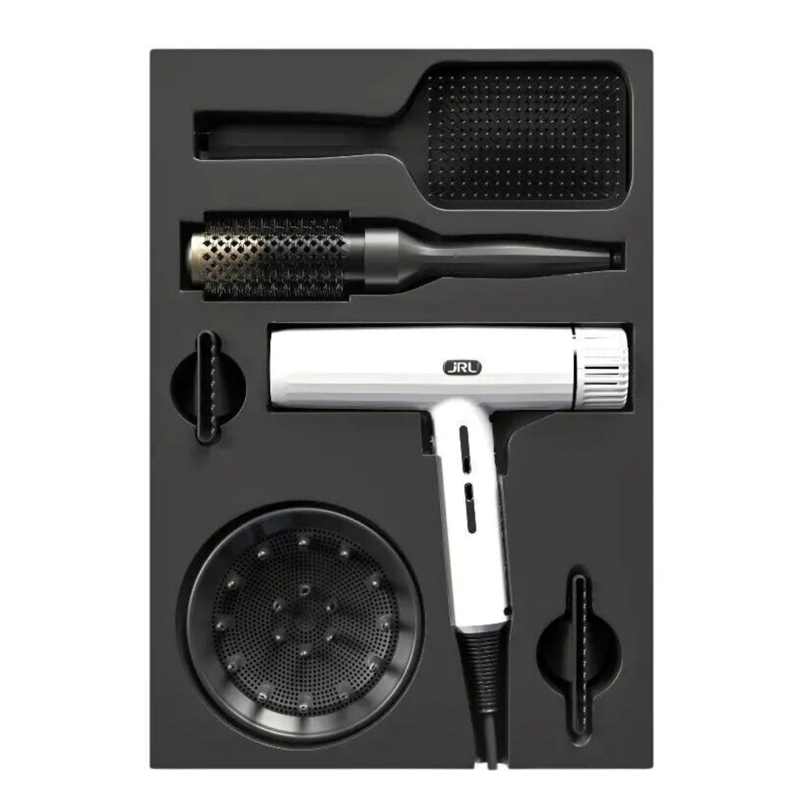 JRL Haartrockner JRL Forte Pro 2020H Haartrockner Combo Kit Weiß, 2150 W, Combo Kit: Föhn + 3 Aufsätze + Aufbewahrungstasche, Brushless Motor Ionen-Technik Selb – Bild 5 von 5