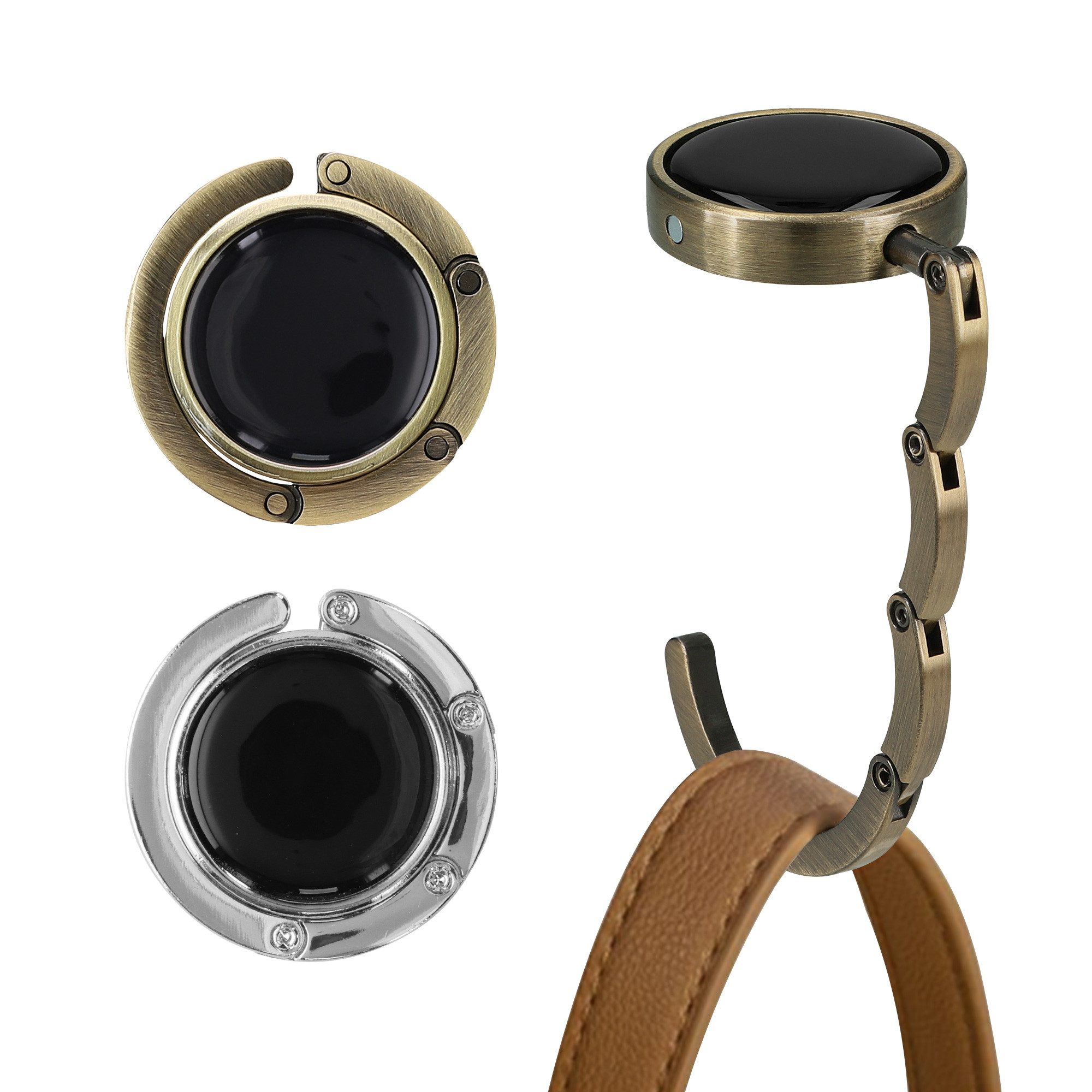 kwmobile Taschen-Halterung kwmobile Tisch Handtaschenhalter Haken, (2-tlg., 2x Faltbare Antirutsch Taschenhaken Halterung für Handtaschen)