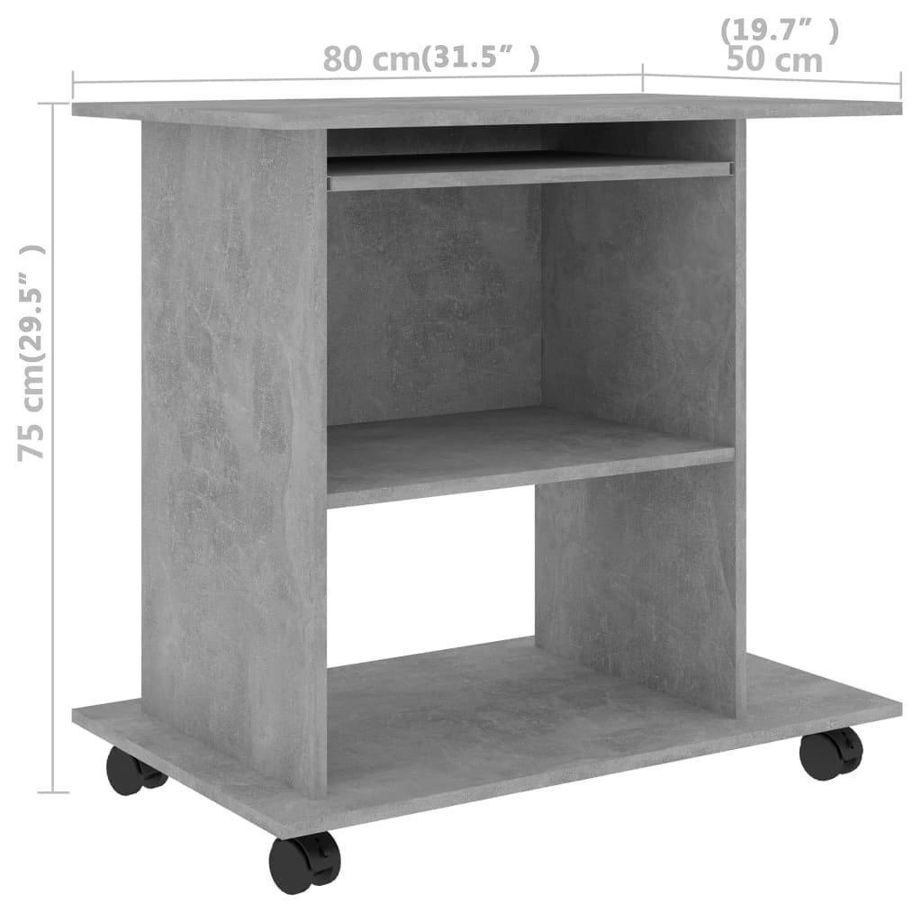 Betongrau 80x50x75 cm Schreibtisch furnicato Holzwerkstoff