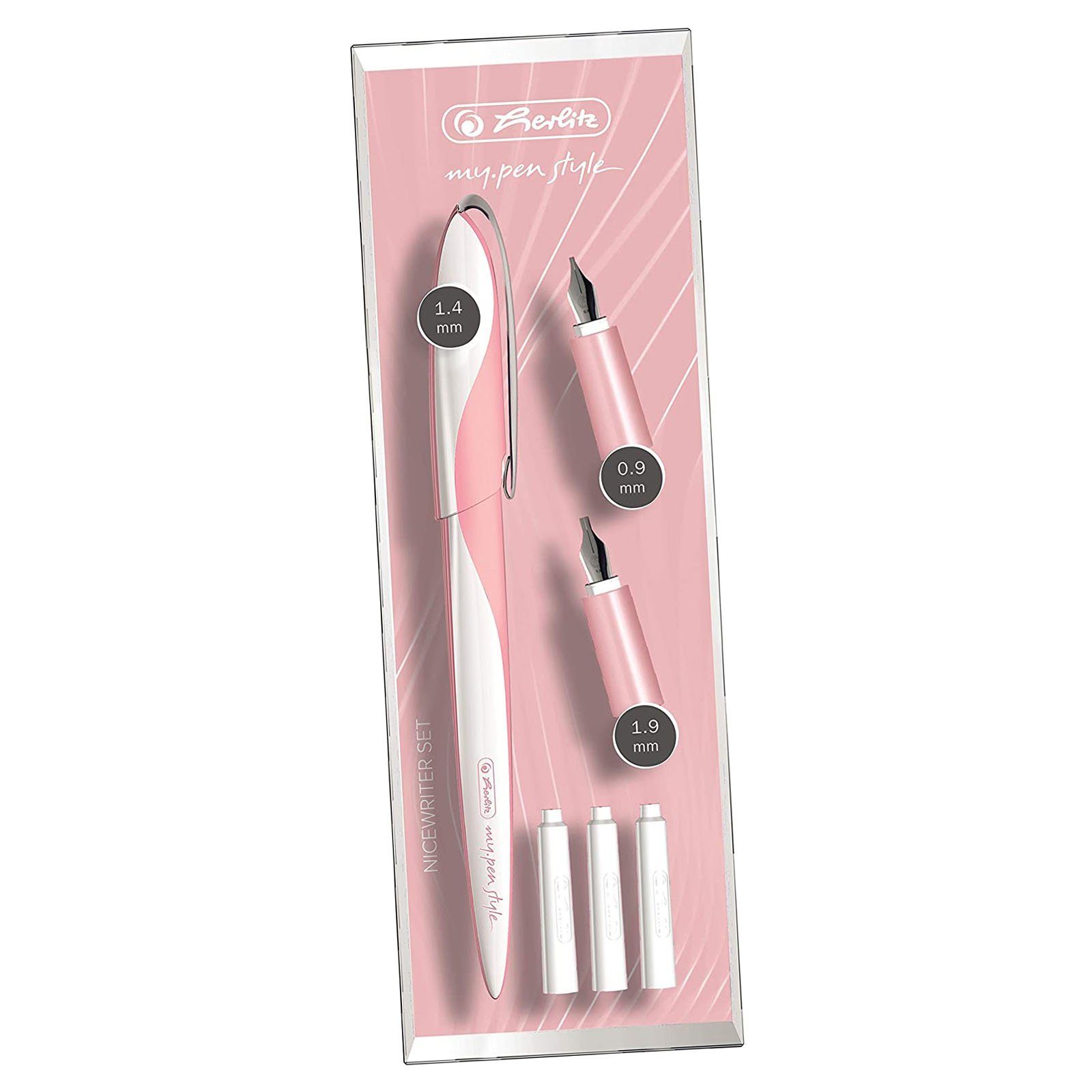 Herlitz Füllfederhalter herlitz Kalligraphie-Set my.pen Nicewriter "Style Rose"