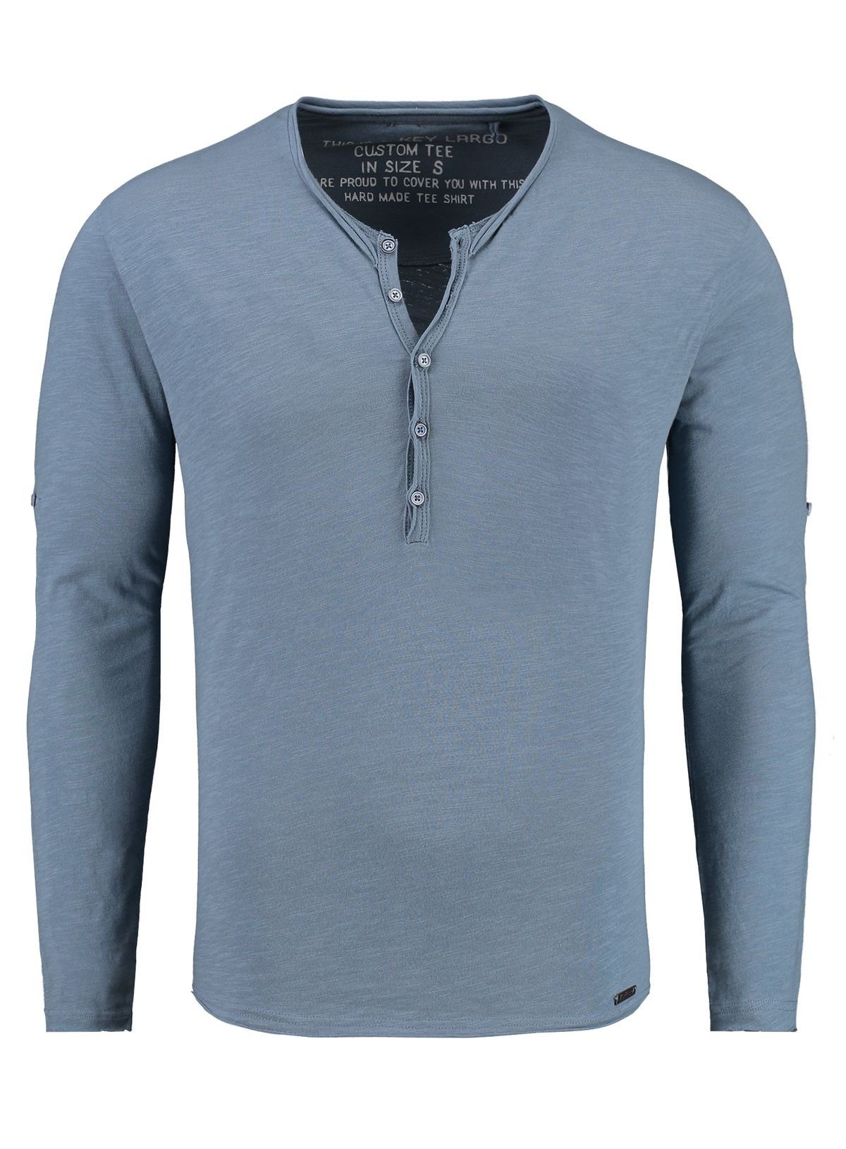 Key Largo Henleyshirt Ginger vintage Look uni Basic MLS00038 mit Knopfleist günstig online kaufen