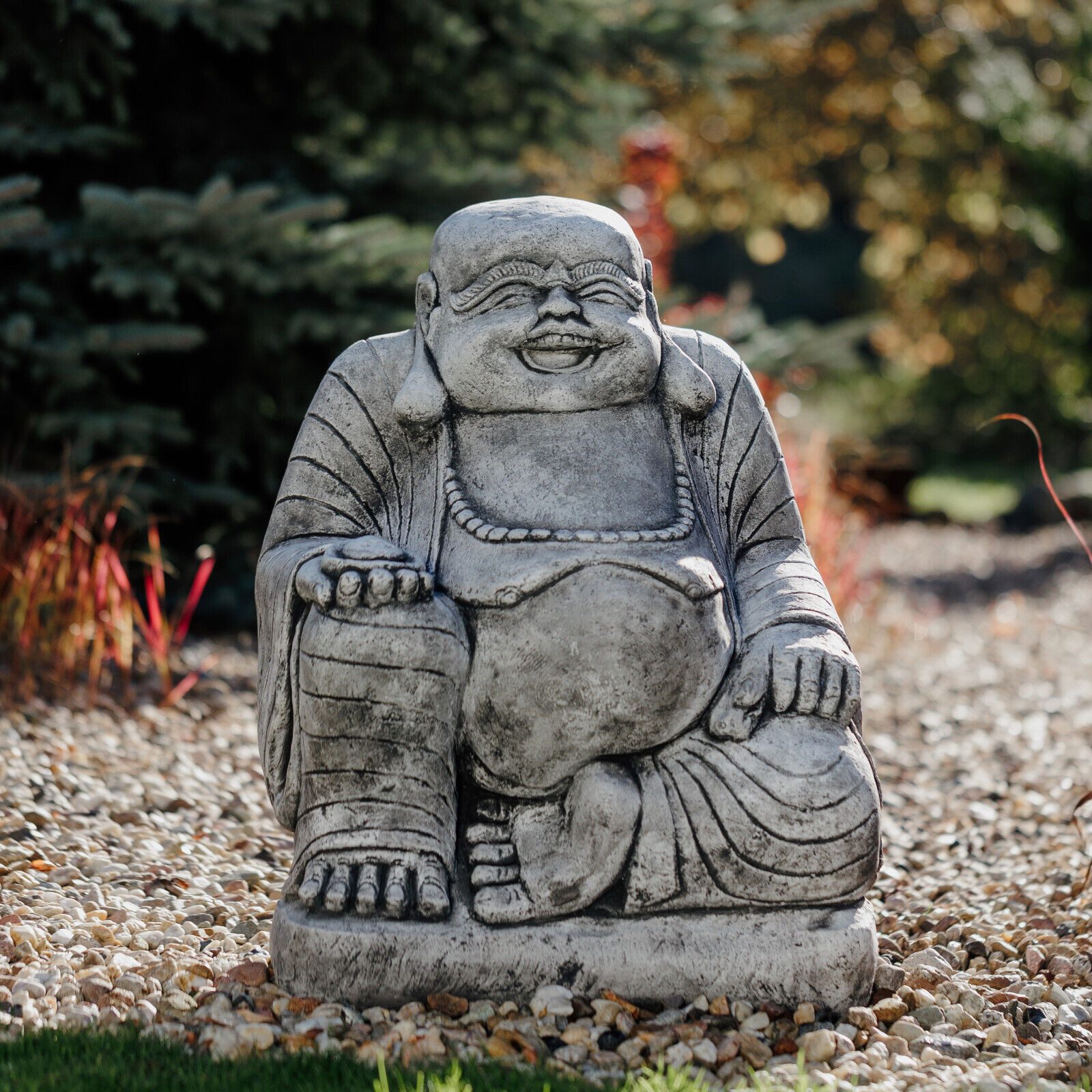 Gartenfigur Statue eines asiatischen Mönches, H. 75 cm, 191 kg