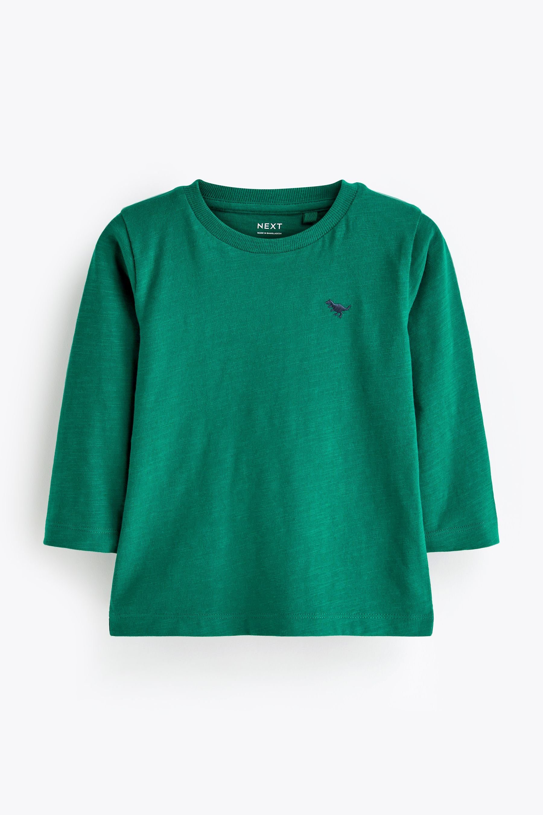 Next Langarmshirt Einfarbiges Shirt (1-tlg) Emerald Green
