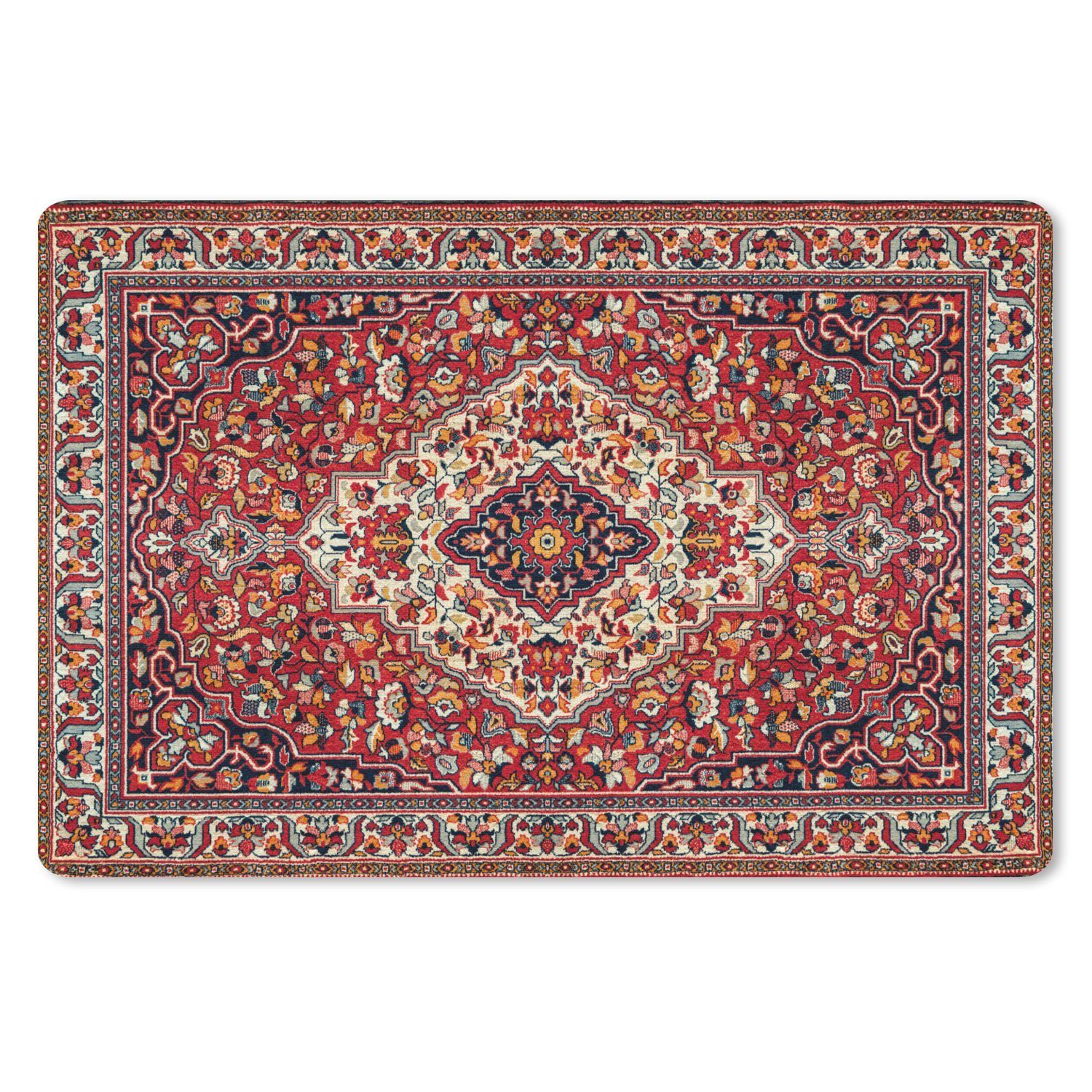 MuchoWow Mauspad Persische Teppiche - Teppiche - Muster - Rot (1-St), Mouse pad Klein, Gaming Deko, PC Zubehör, 27x18 cm