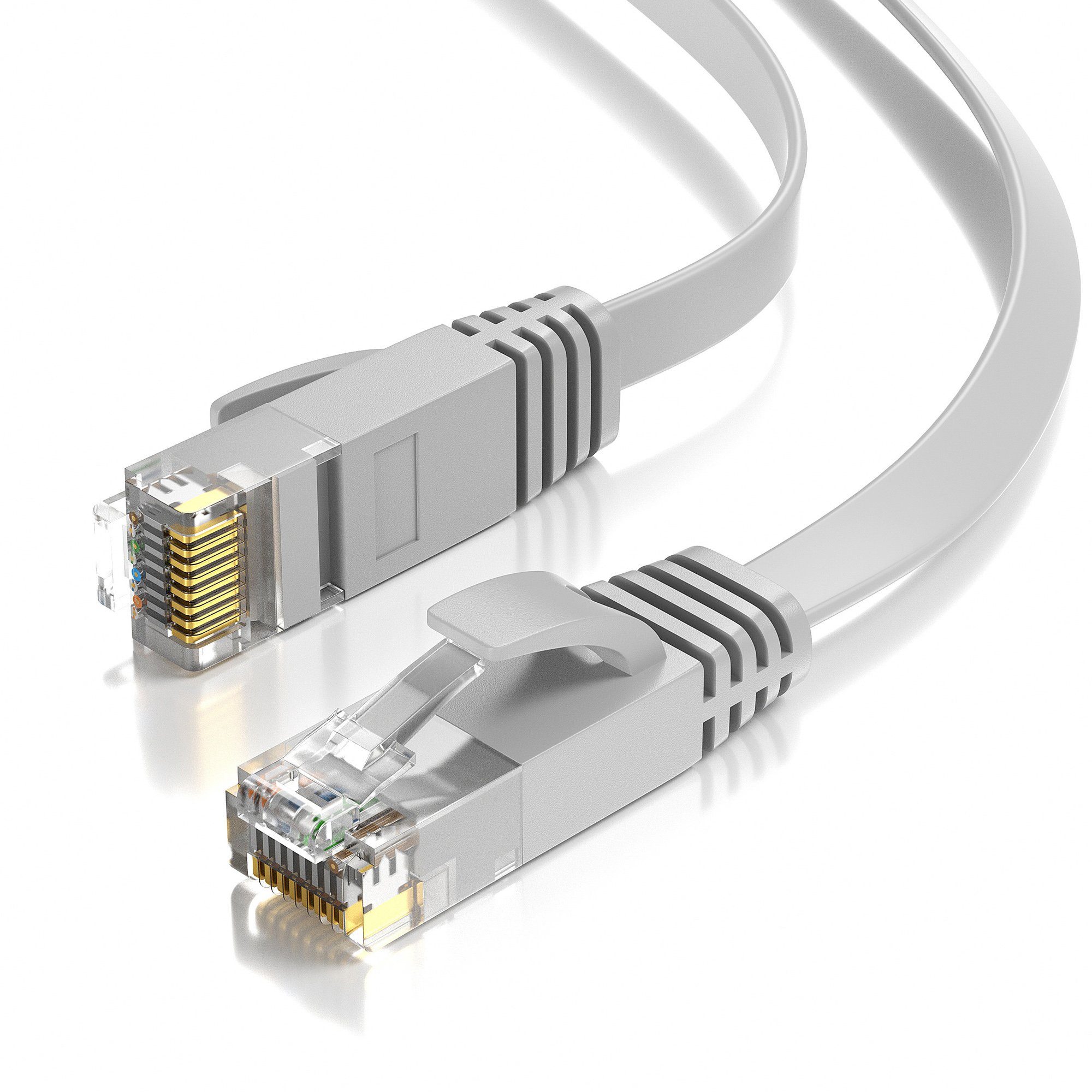 JAMEGA CAT 6 Patchkabel Flach, RJ45 LAN Kabel Ethernet Netzwerkkabel LAN-Kabel, CAT.6, RJ-45 Stecker (Ethernet) (500 cm)