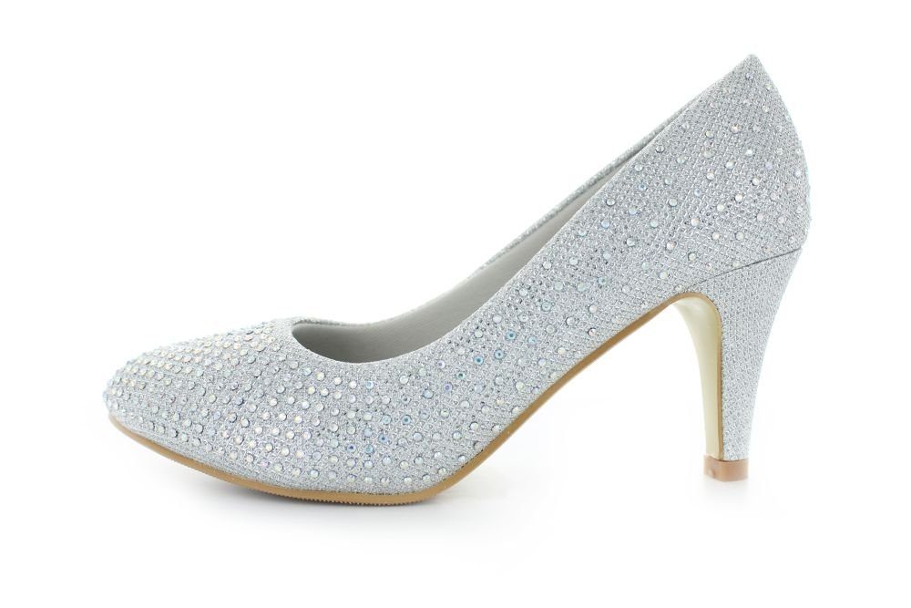 White Lady 823 Glitter Strass Pumps
