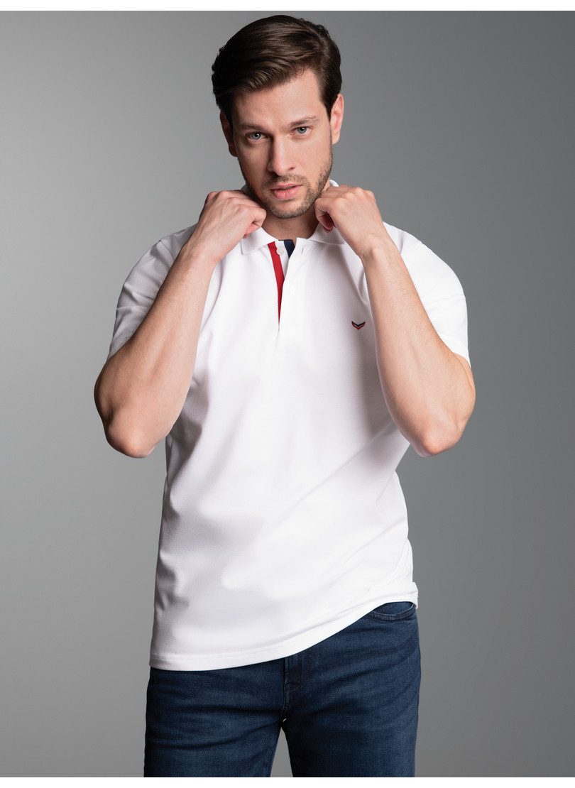 Trigema Poloshirt TRIGEMA Poloshirt mit dreifarbiger Knopfleiste (1-tlg)