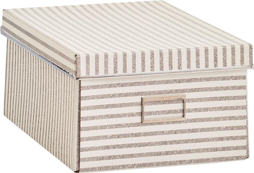 Zeller Present Aufbewahrungsbox Stripes, Pappe, beige günstig online kaufen