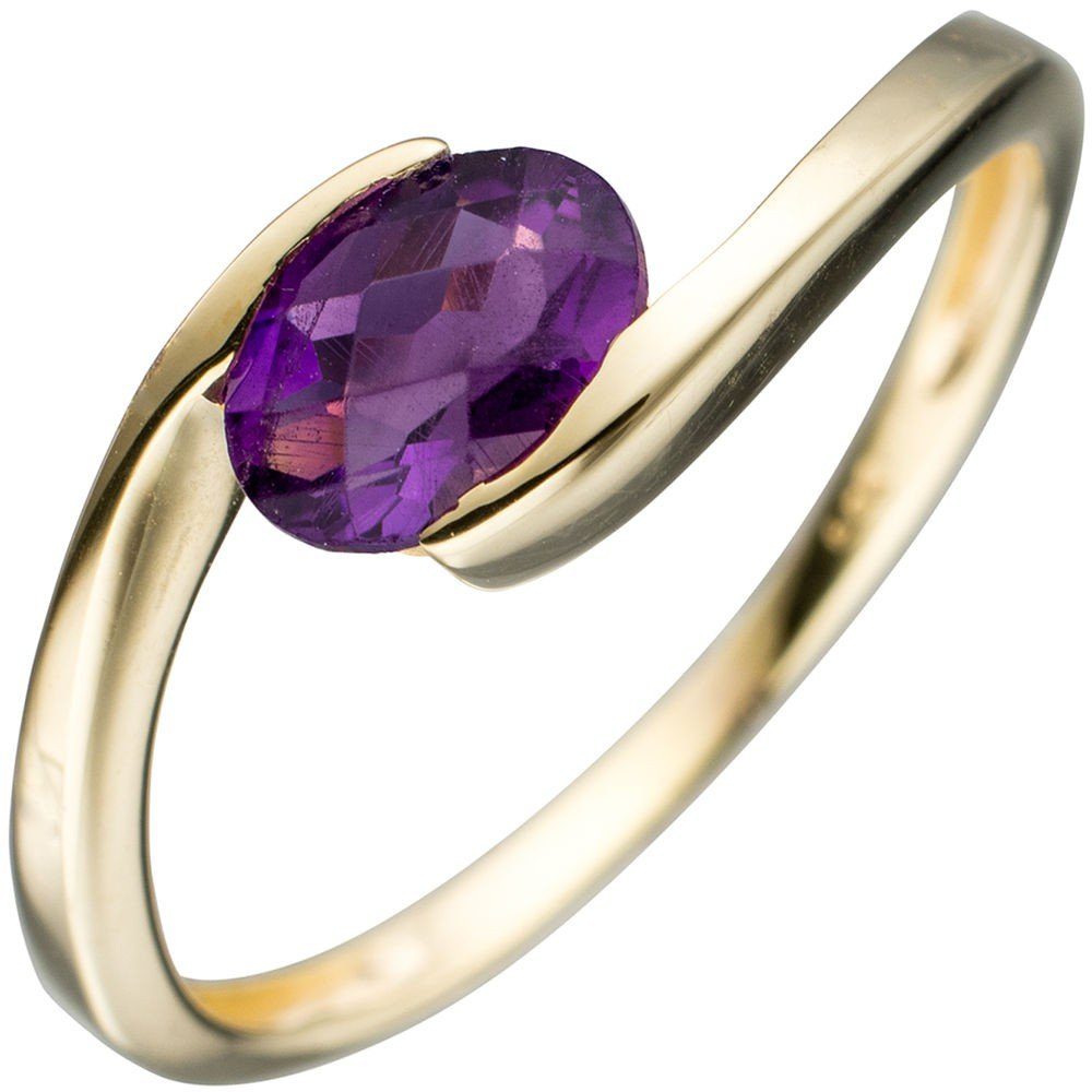 Schmuck Krone Goldring Ring mit Amethyst, 333 Gelbgold, Gold 333 günstig online kaufen