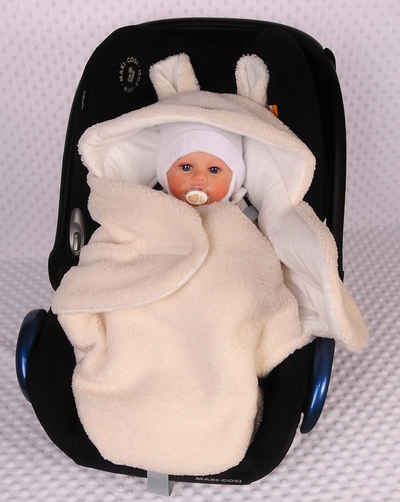 Einschlagdecke Einschlagdecke für Babyschale Autositz, La Bortini, warm gefüllt, weich gefuttert, mit Klettverschluss, Universal