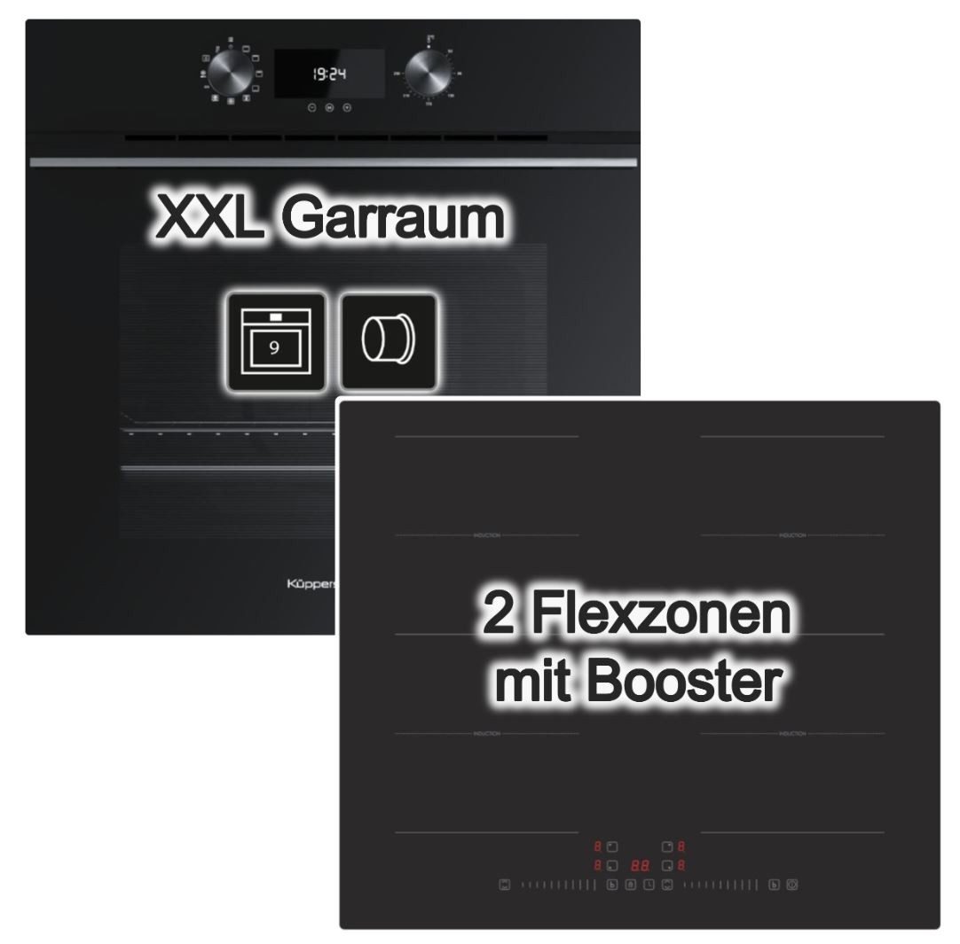 Küppersbusch Backofen-Set Schnellheizung + PKM Induktionskochfeld Flexzonen Slider autark 60cm