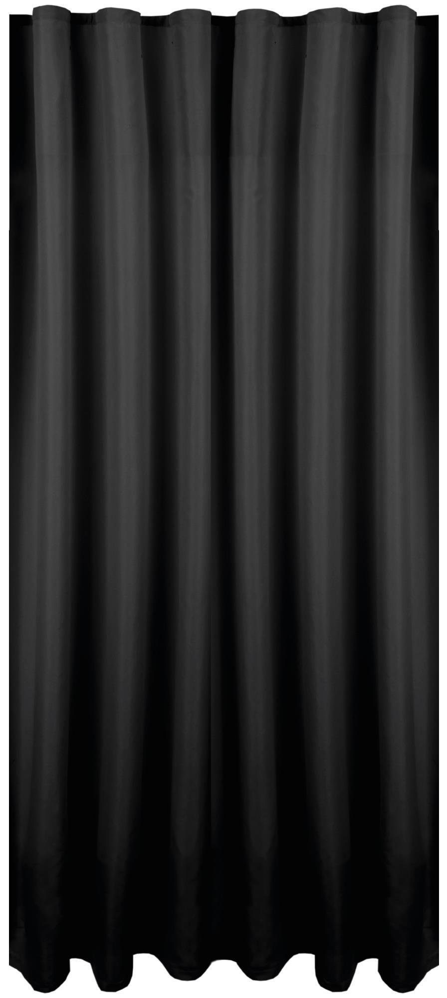 Vorhang, Bestlivings, Kräuselband (1 St), blickdicht, Microfaser, Blickdichte Gardine Fertiggardine mit Kräuselband, in versch. Größen und Farben verfügbar Schwarz
