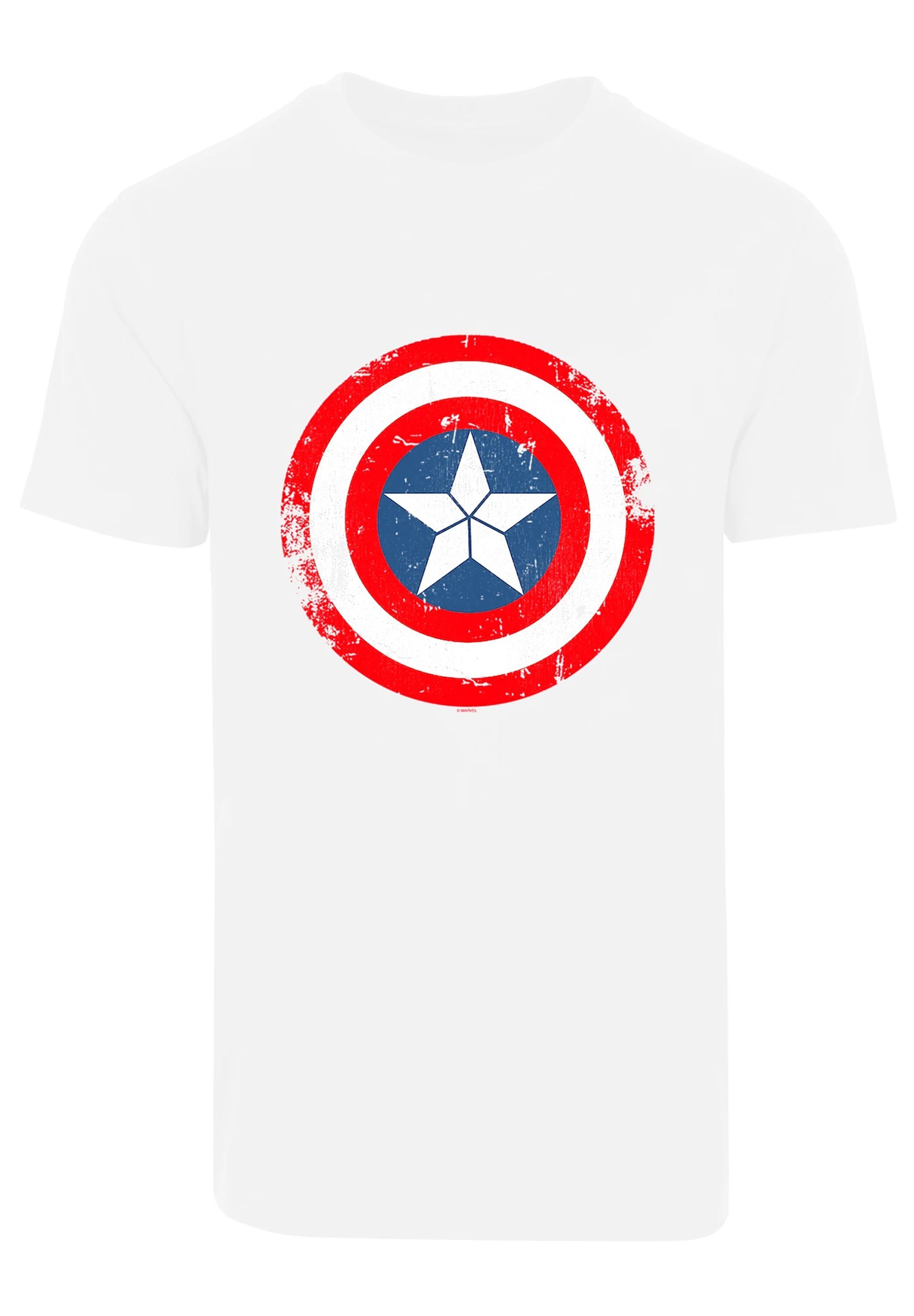 Marvel T-Shirt War F4NT4STIC America Schild Civil weiß Captain Print