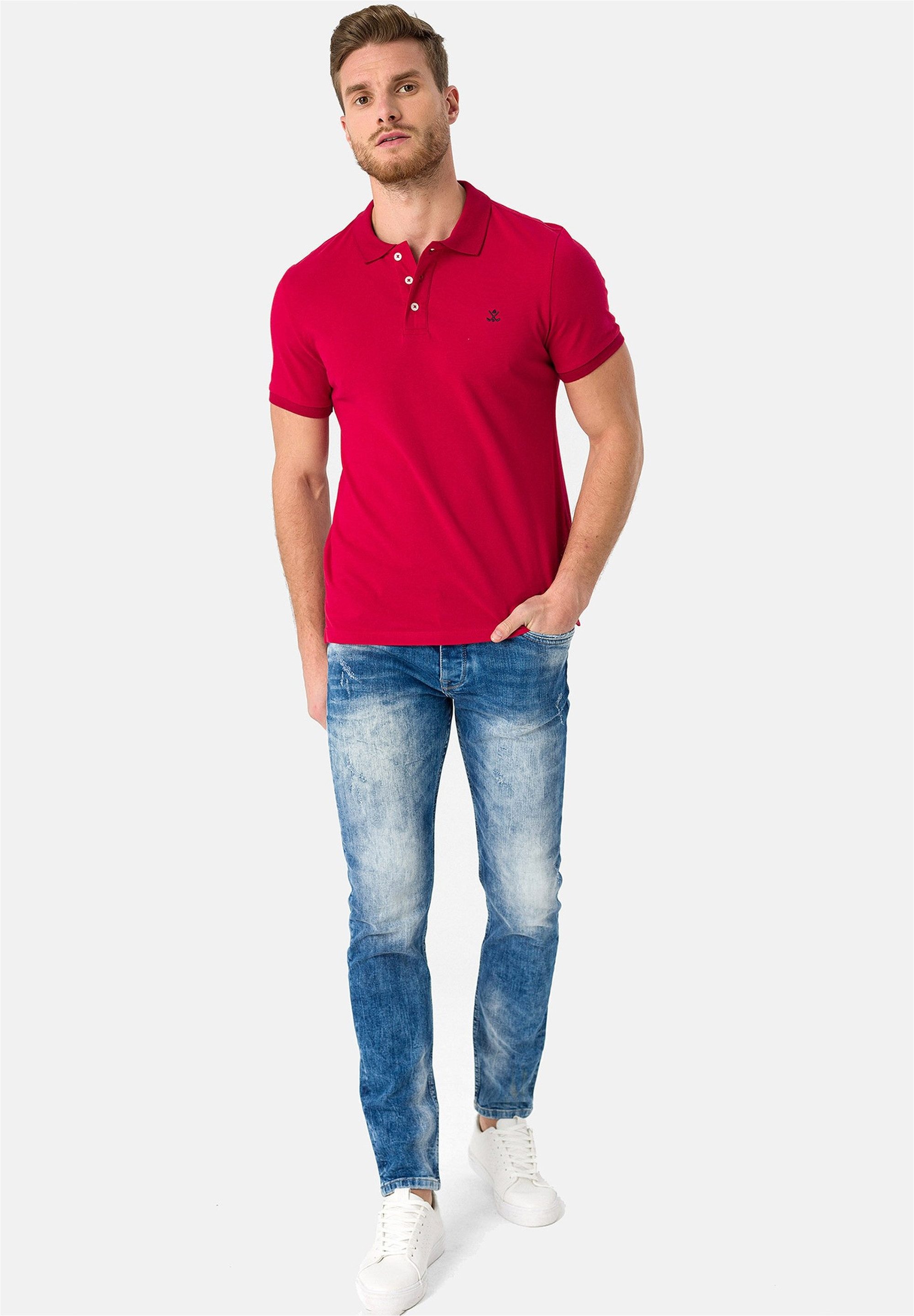 SIR RAYMOND TAILOR Poloshirt Wheaton (1-tlg) mit klassischem Kragen und kurzer Knopfleiste