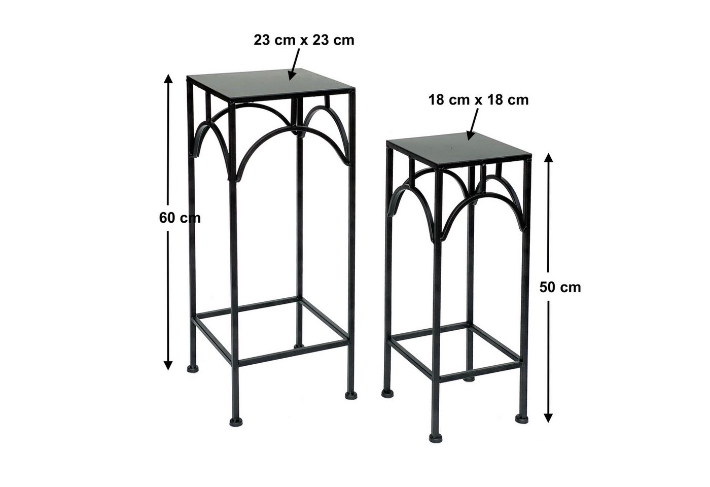 Thumbnail - DanDiBo Blumenhocker Metall Schwarz Eckig Blumenständer 96132 2er Set Beistelltisch, Blumensäule Modern Pflanzenständer ...