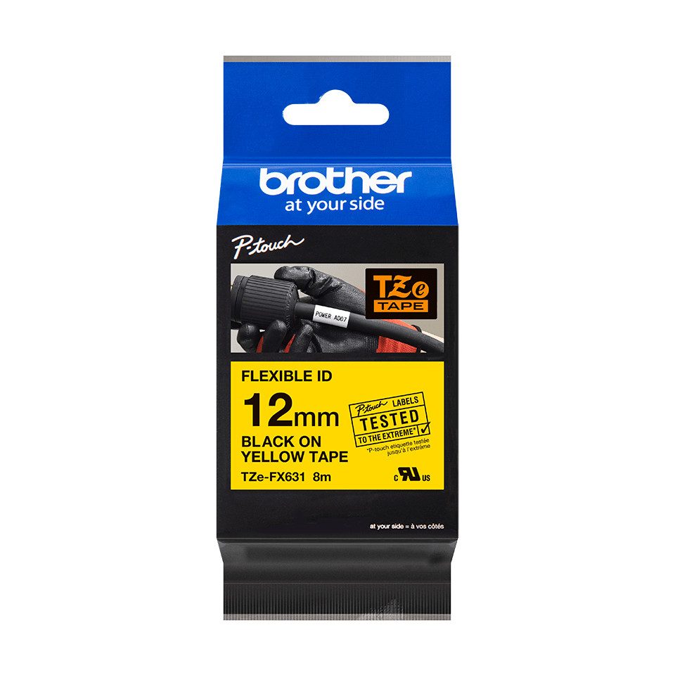 Brother Schriftband TZe-FX631 (lam., flex) Schwarz auf Ge Tintenpatrone