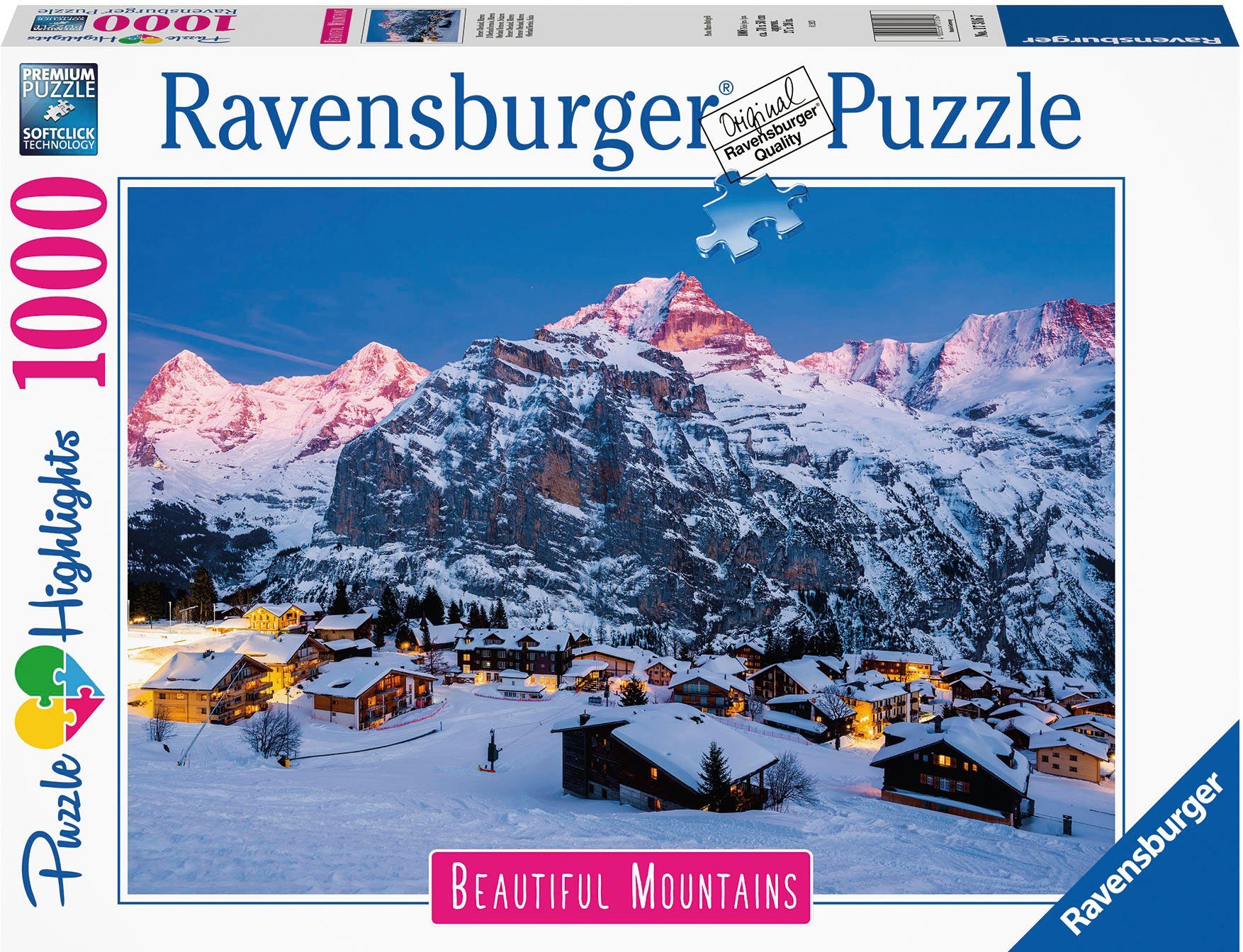 Ravensburger Puzzle Berner Oberland, Mürren, 1000 Puzzleteile, Made in Germany; FSC®- schützt Wald - weltweit