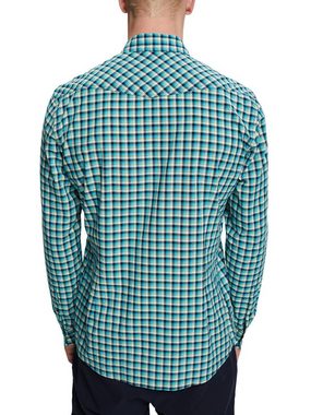 Esprit Langarmhemd Kariertes Hemd aus nachhaltiger Baumwolle