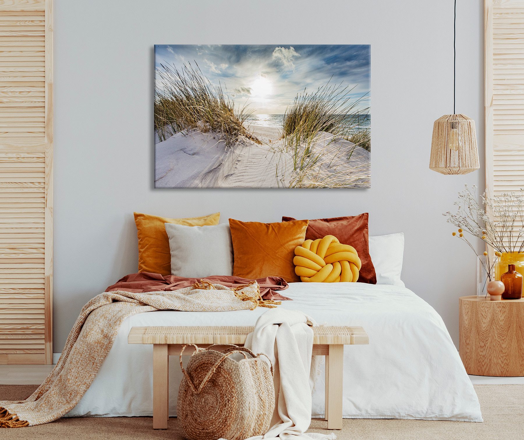 Bönninghoff Leinwandbild Wandbild STRAND DÜNE 78x118 cm – Leinwandbild Keilrahmen Deko modern, Bilder vom Sonnenuntergang & -aufgang, Landschaft, Landschaften,  – Bild 4 von 5