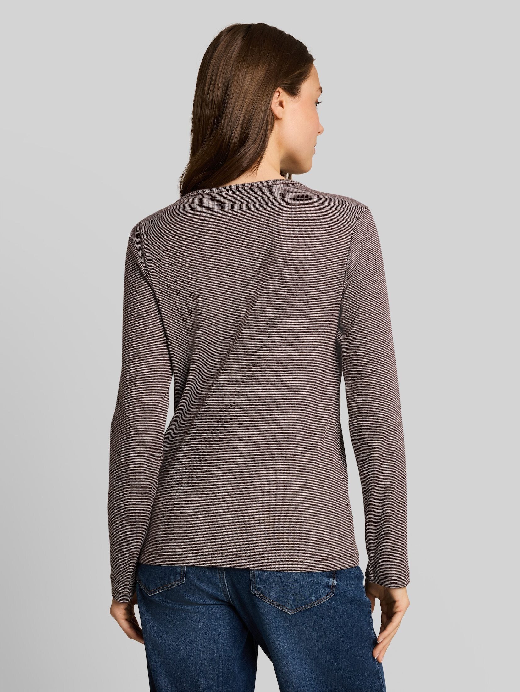 TOM TAILOR Langarmshirt T-Shirt (im Einserpack) Henley Langarmshirt mit Rippstruktur