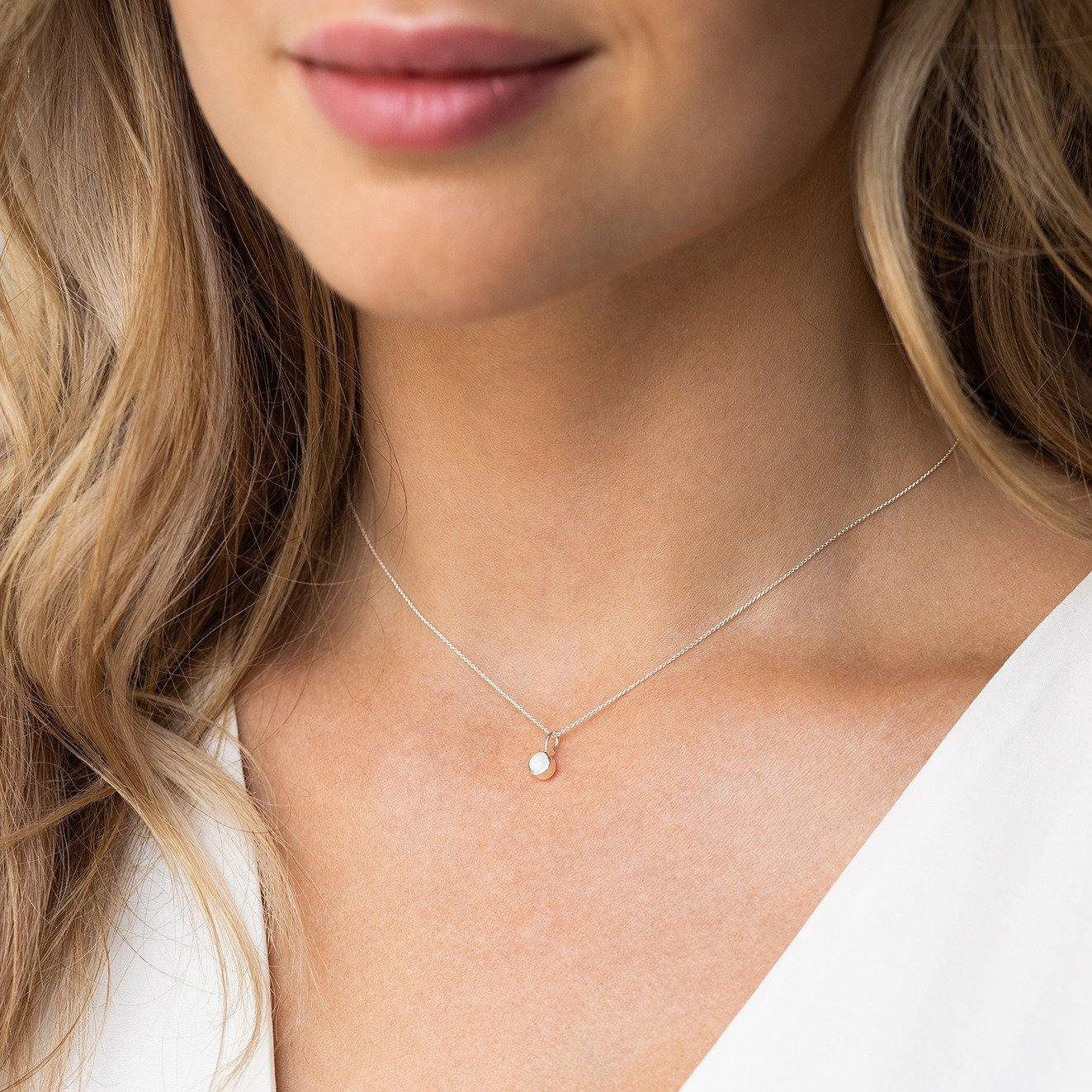 iz-el Silberkette Kette Silber Opal Halskette, günstig online kaufen