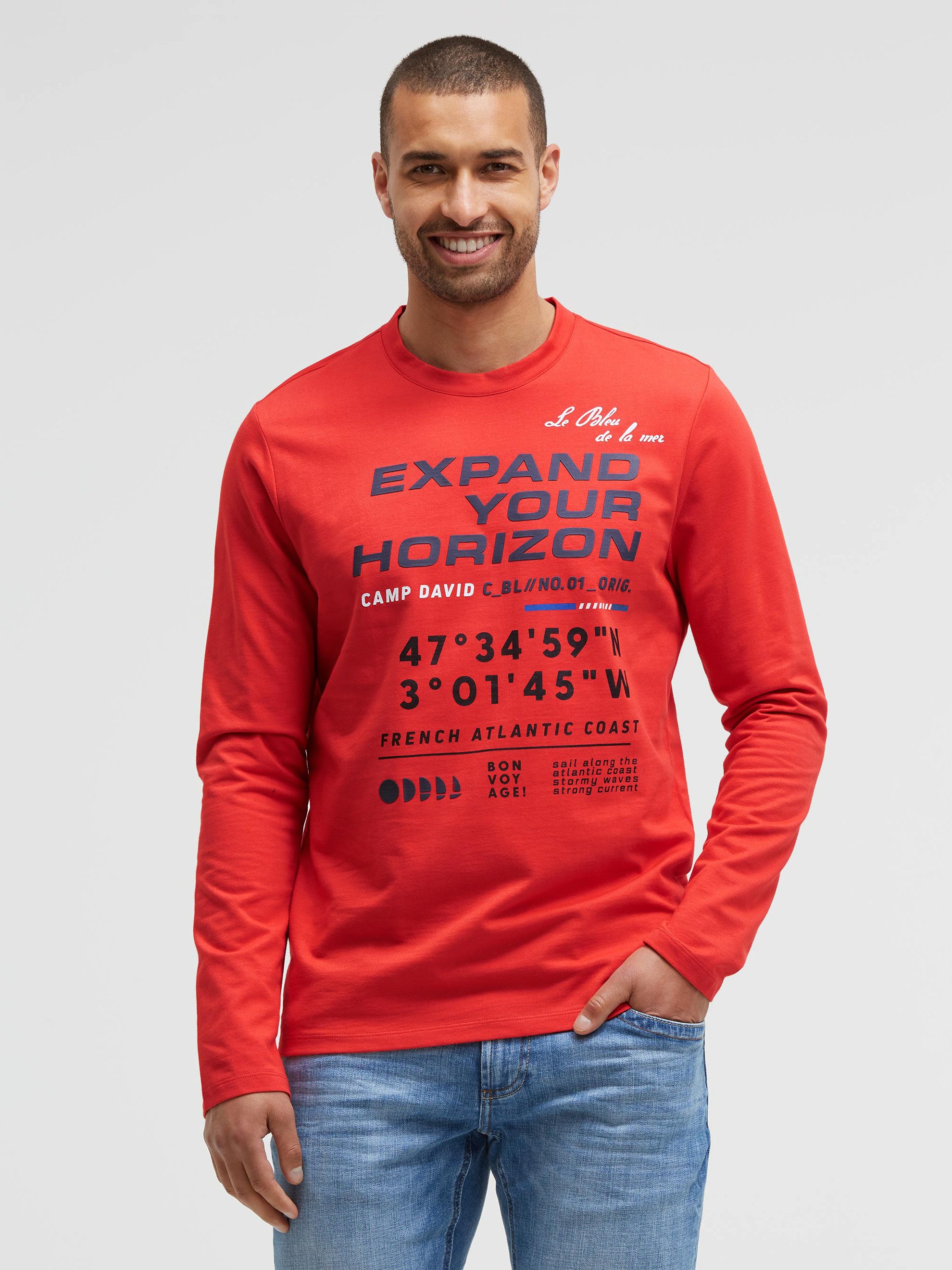 CAMP DAVID Rundhalsshirt aus Baumwolle