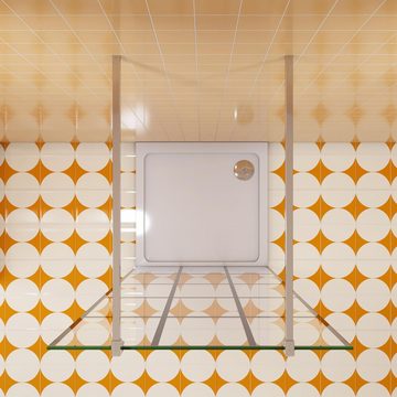 duschspa Duschwand 8mm Duschwand Walk in Dusche Duschtrennwand Glaswand, Einscheibensicherheitsglas, Sicherheitsglas, (Set), Glas, Nano Glas