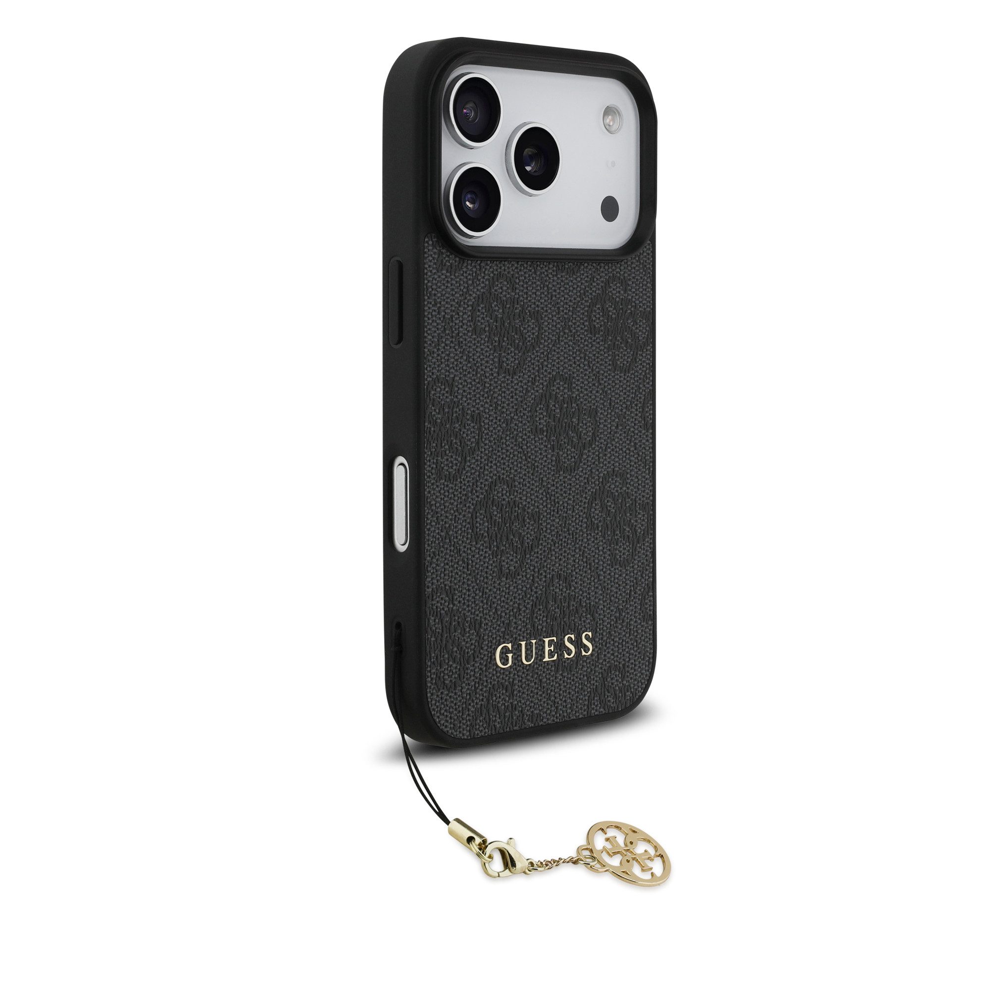 Guess Handyhülle GUESS Case für iPhone 17 Pro Charm Anhänger Handyhülle Cover Schwarz