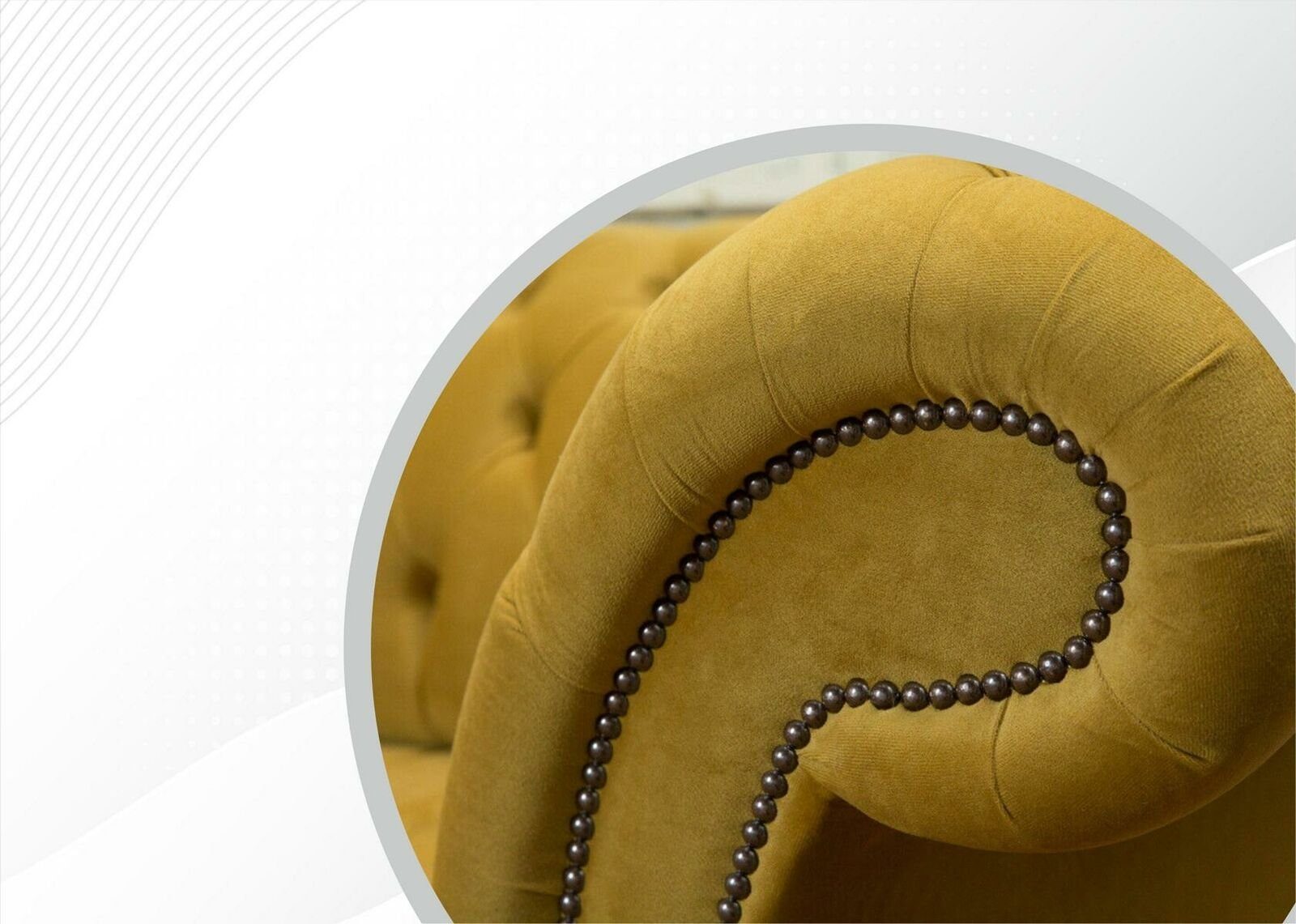 JVmoebel Polster Luxus Couch Chesterfield Garnitur Design Textil Chesterfield-Sofa, Sofa Sitz