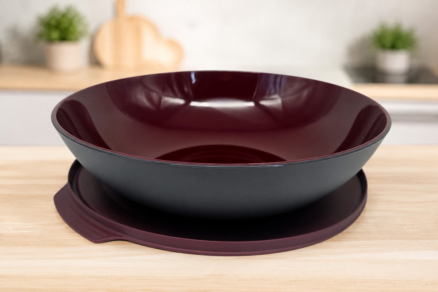 TUPPERWARE Servierschale Tupperware Allegra Schale 1,5 Liter in merlot/anthrazit