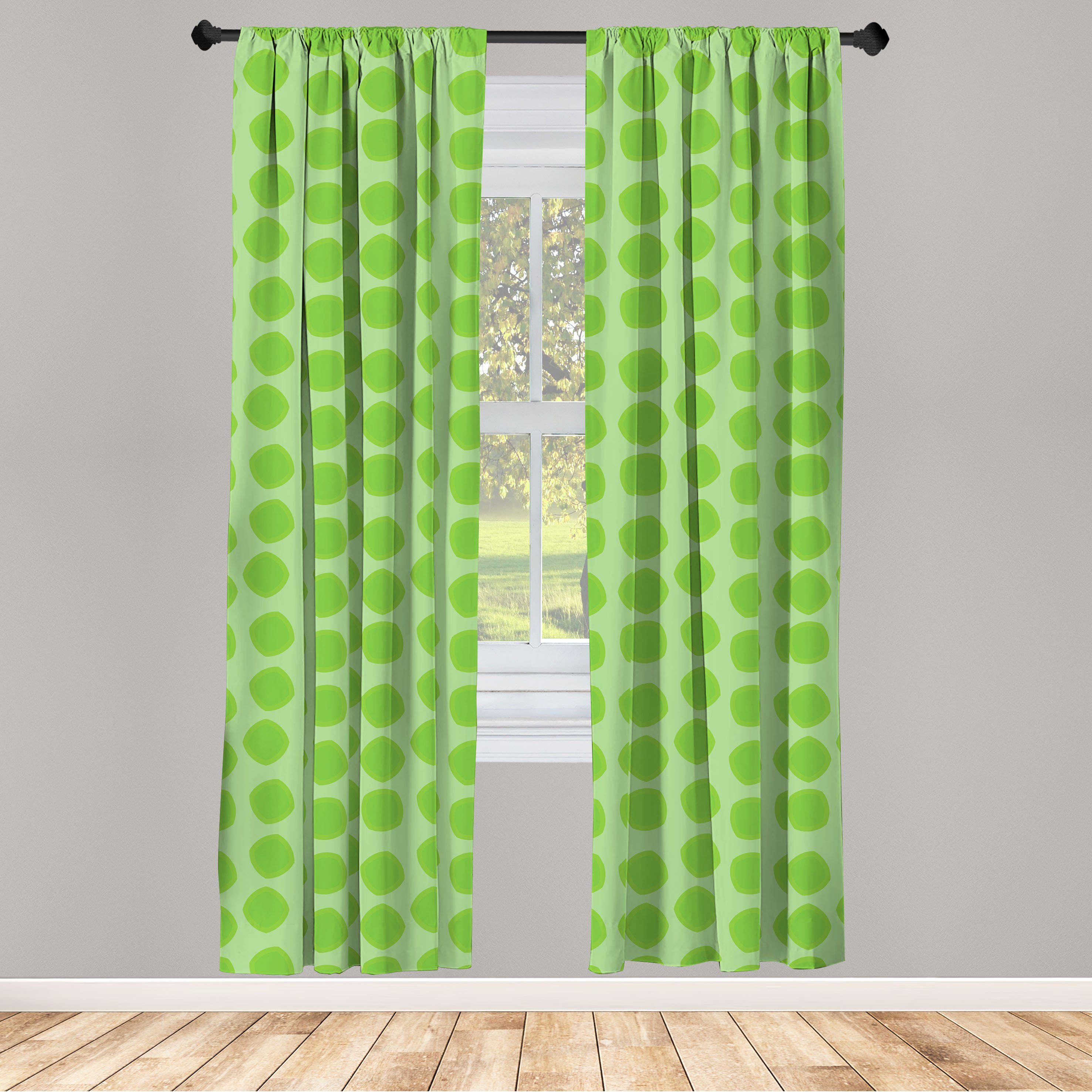 Gardine Vorhang für Wohnzimmer Schlafzimmer Dekor, Abakuhaus, Microfaser, Lime Green einfache geometrische