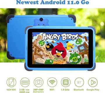weelikeit Tablet (7", 32 GB, Android 11.0, mit WiFi, IPS HD Display,Dual Kamera,Kindersicherung Hülle,mit Stylus)