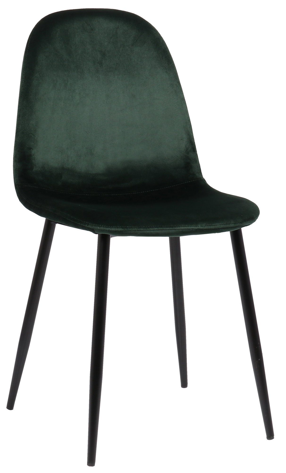TPFLiving Esszimmerstuhl Naples mit hochwertig gepolsterter Sitzfläche - Konferenzstuhl (Küchenstuhl - Esstischstuhl - Wohnzimmerstuhl - Polsterstuhl), Gestell: Metall schwarz - Sitzfläche: Samt grün